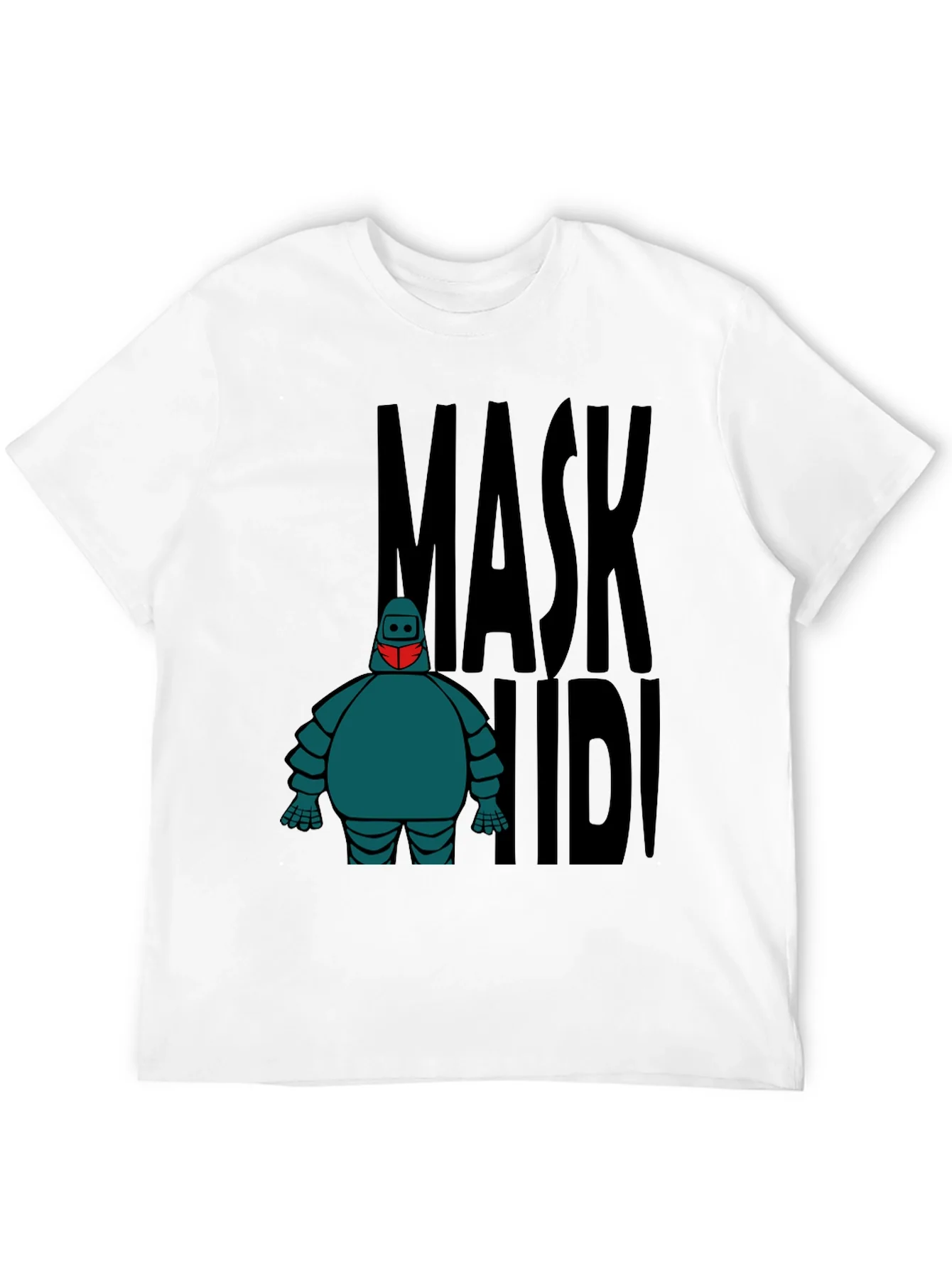 Mask Up Robot Graphic Tee - Stylish Protection