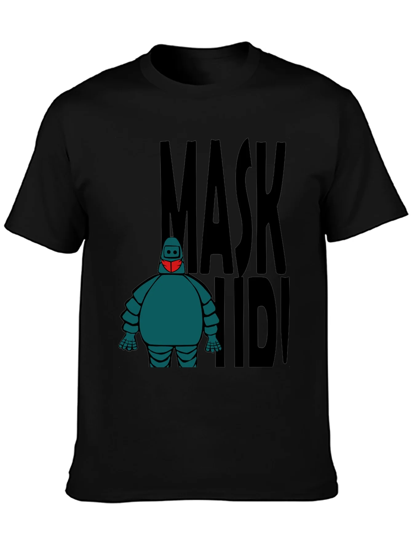 Mask Up Robot Graphic Tee - Stylish Protection