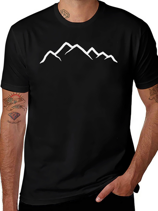 Mountain Peak Graphic Tee - Black Casual T-Shirt