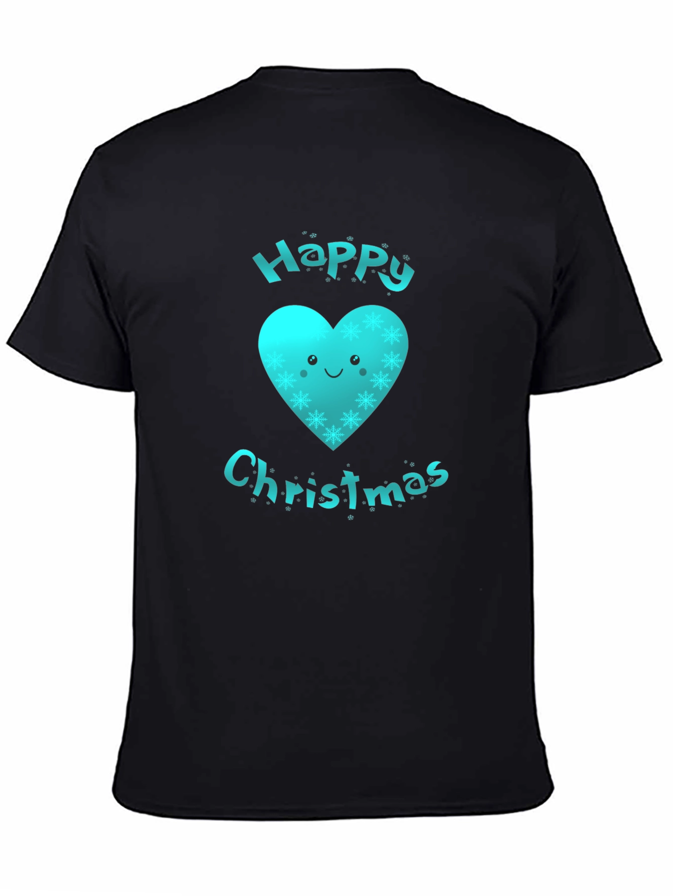 Festive Happy Christmas Heart Graphic T-Shirt