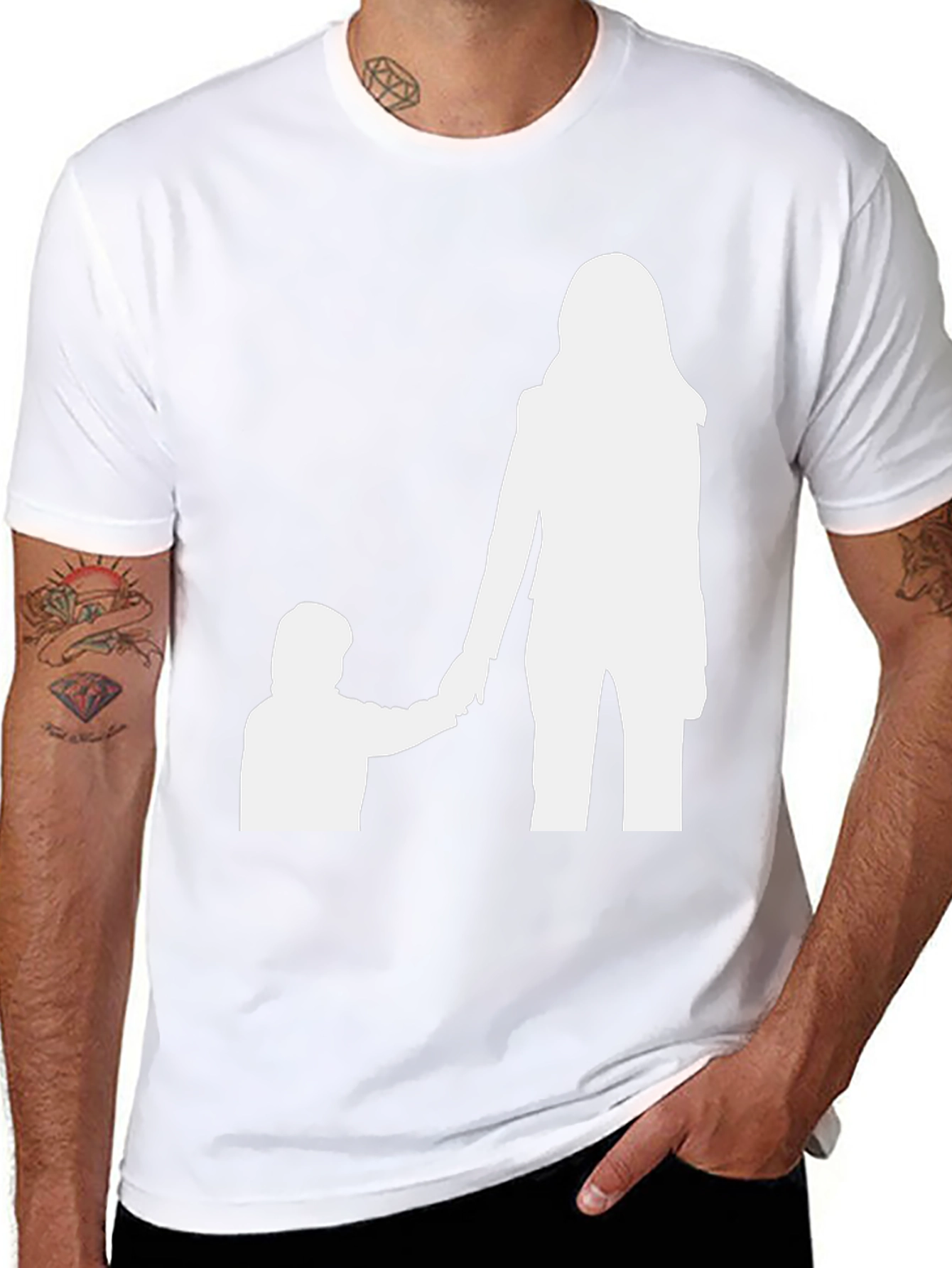 Mother and Child Graphic Tee - Black