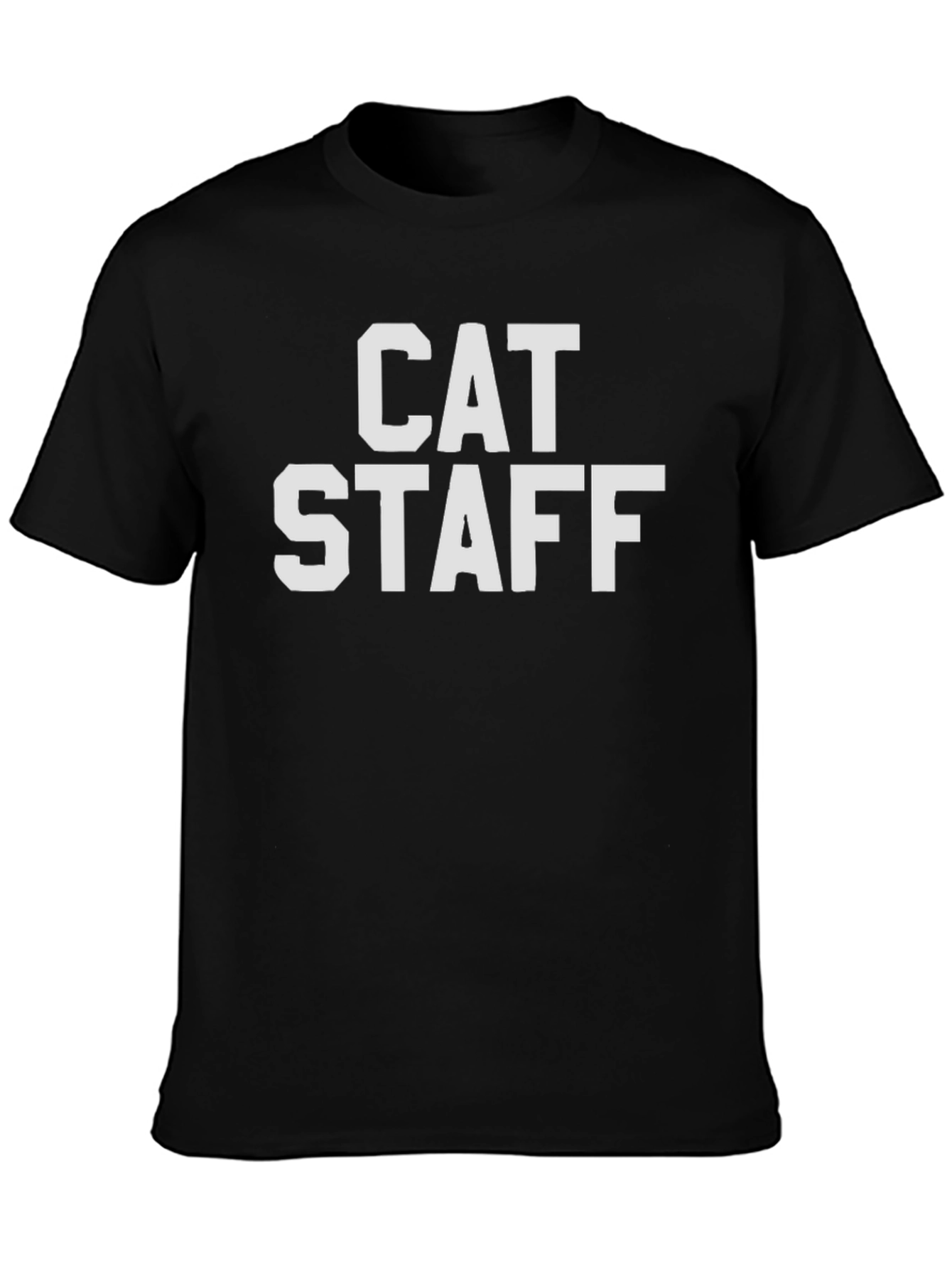 Cat Staff Graphic T-Shirt - Black Casual Tee
