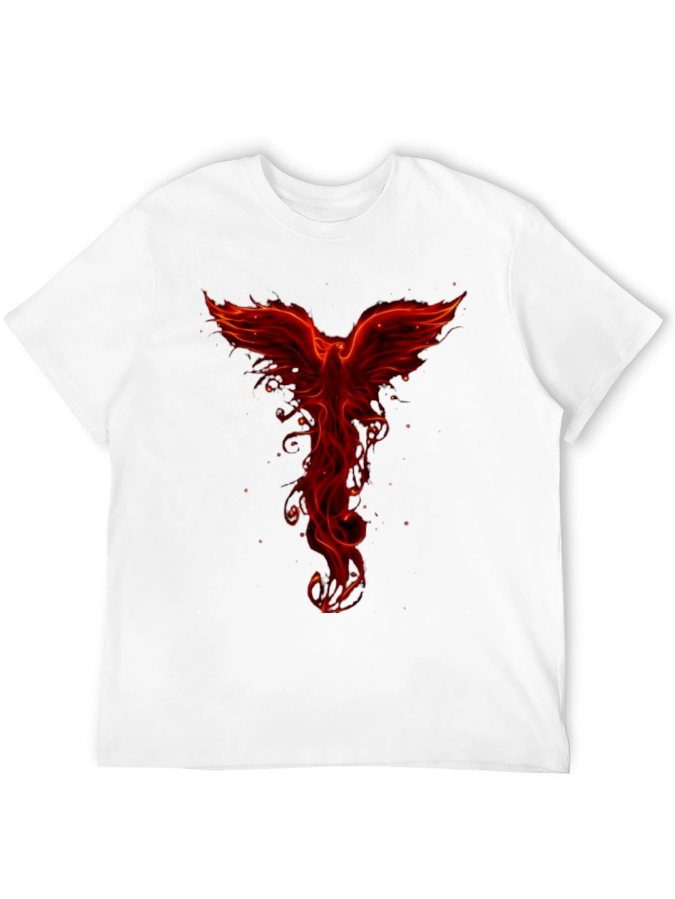 Fiery Phoenix Graphic Tee - Black Cotton Blend