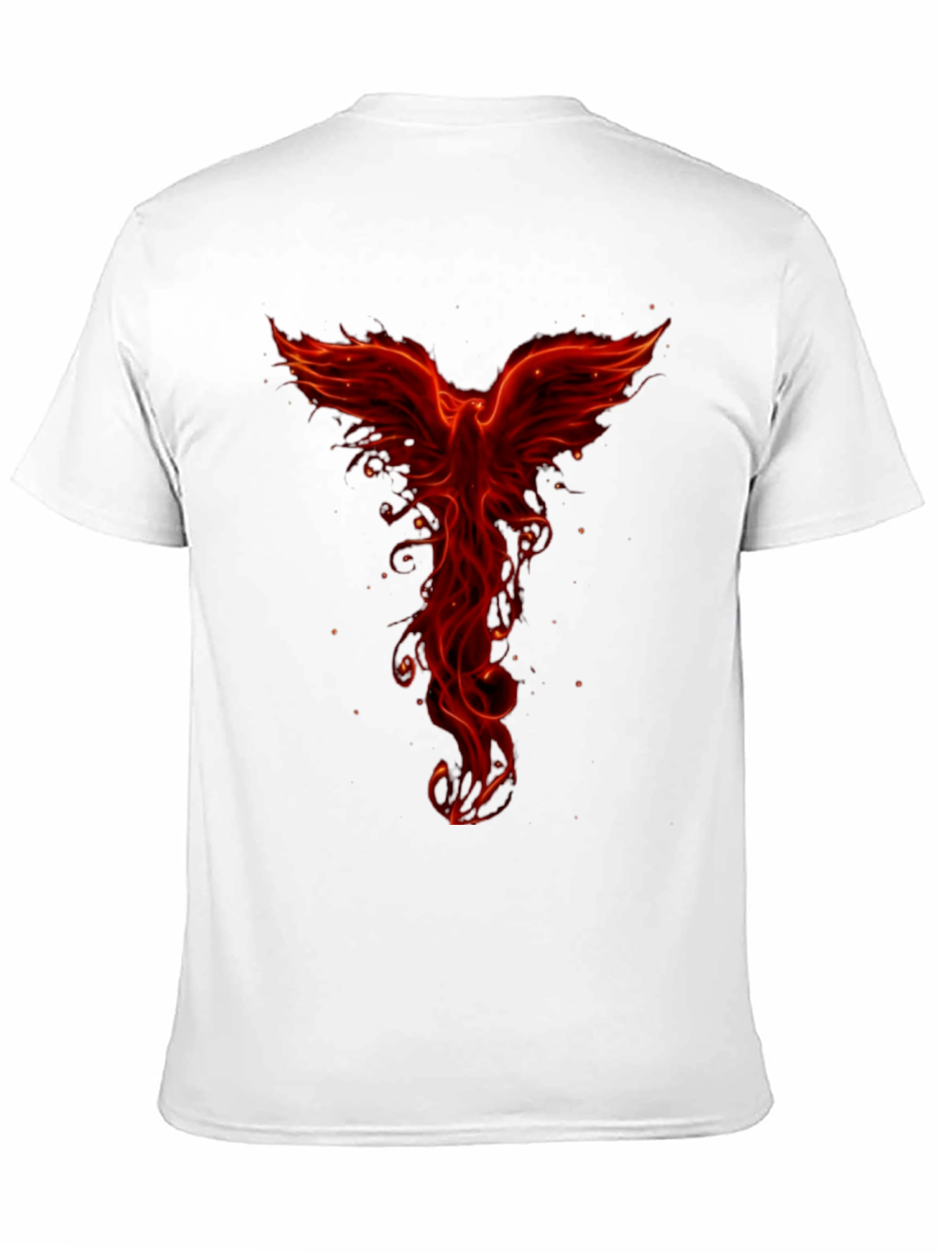 Fiery Phoenix Graphic Tee - Black Cotton Blend