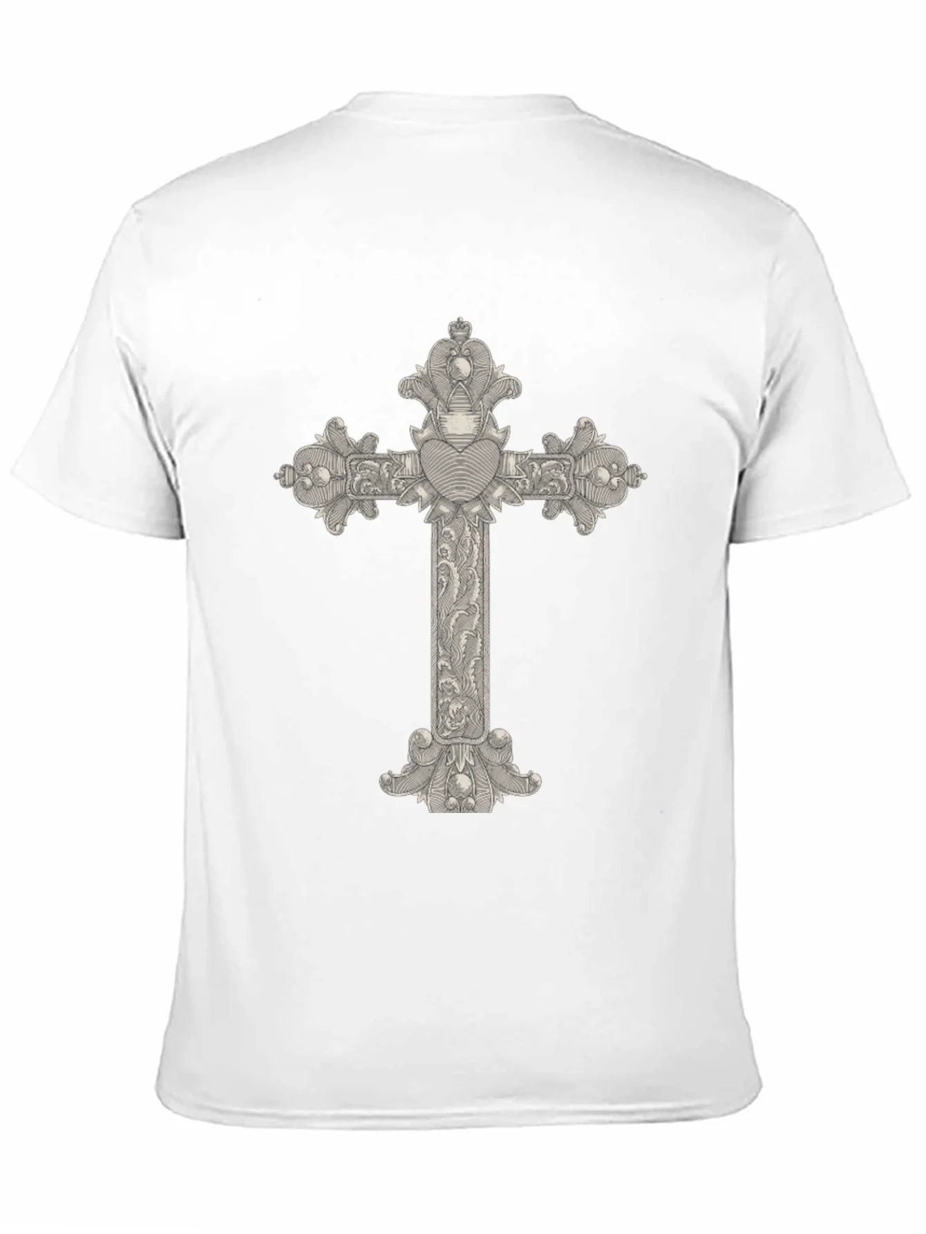 Ornate Cross Graphic Tee - Classic Black T-Shirt