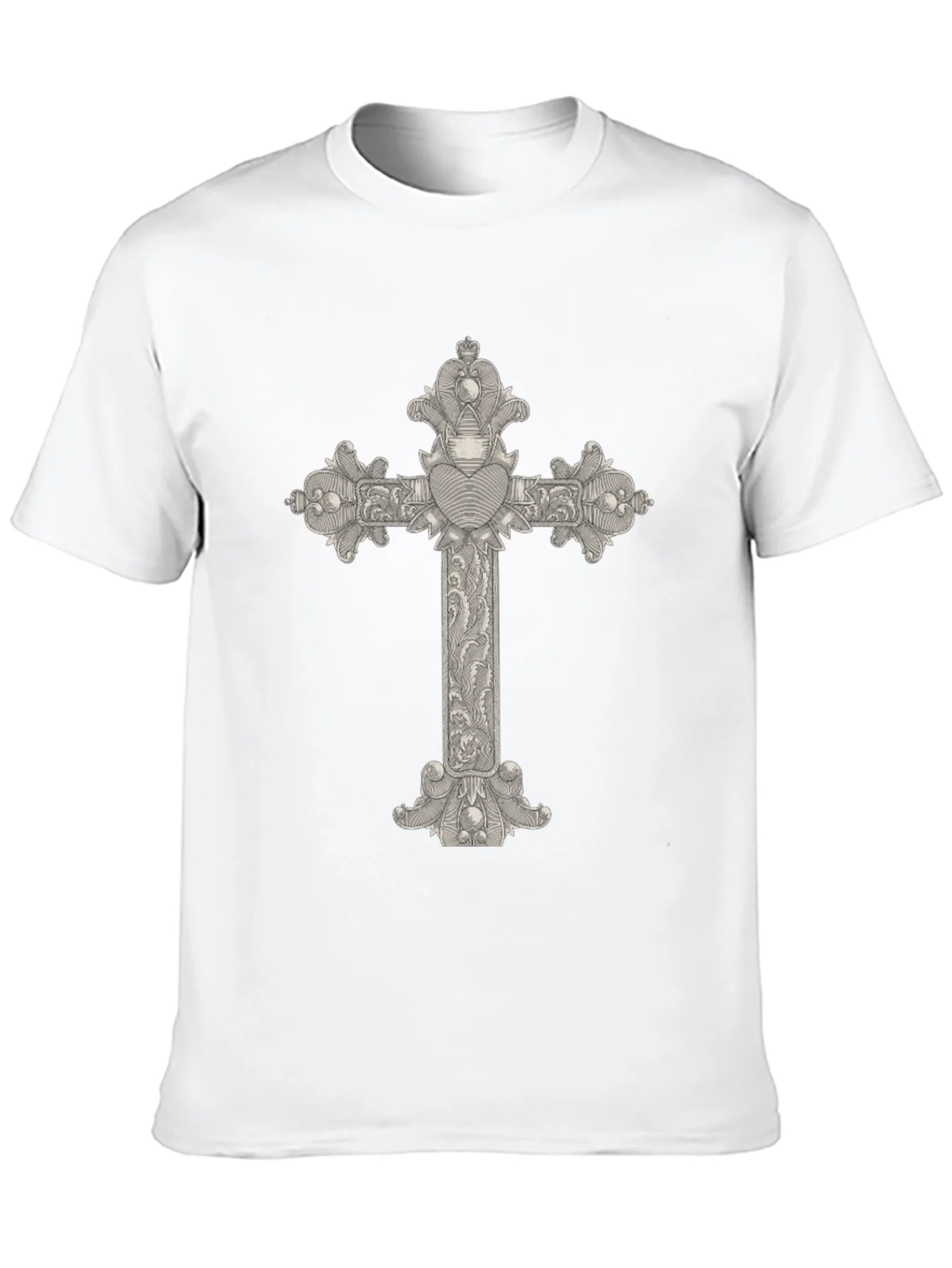 Ornate Cross Graphic Tee - Classic Black T-Shirt
