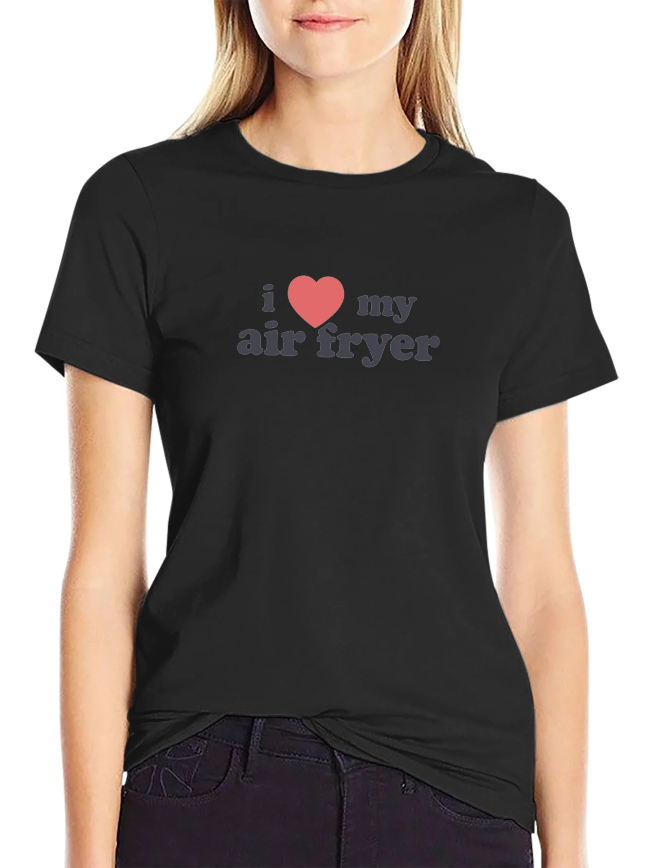 I Heart My Air Fryer Black T-Shirt