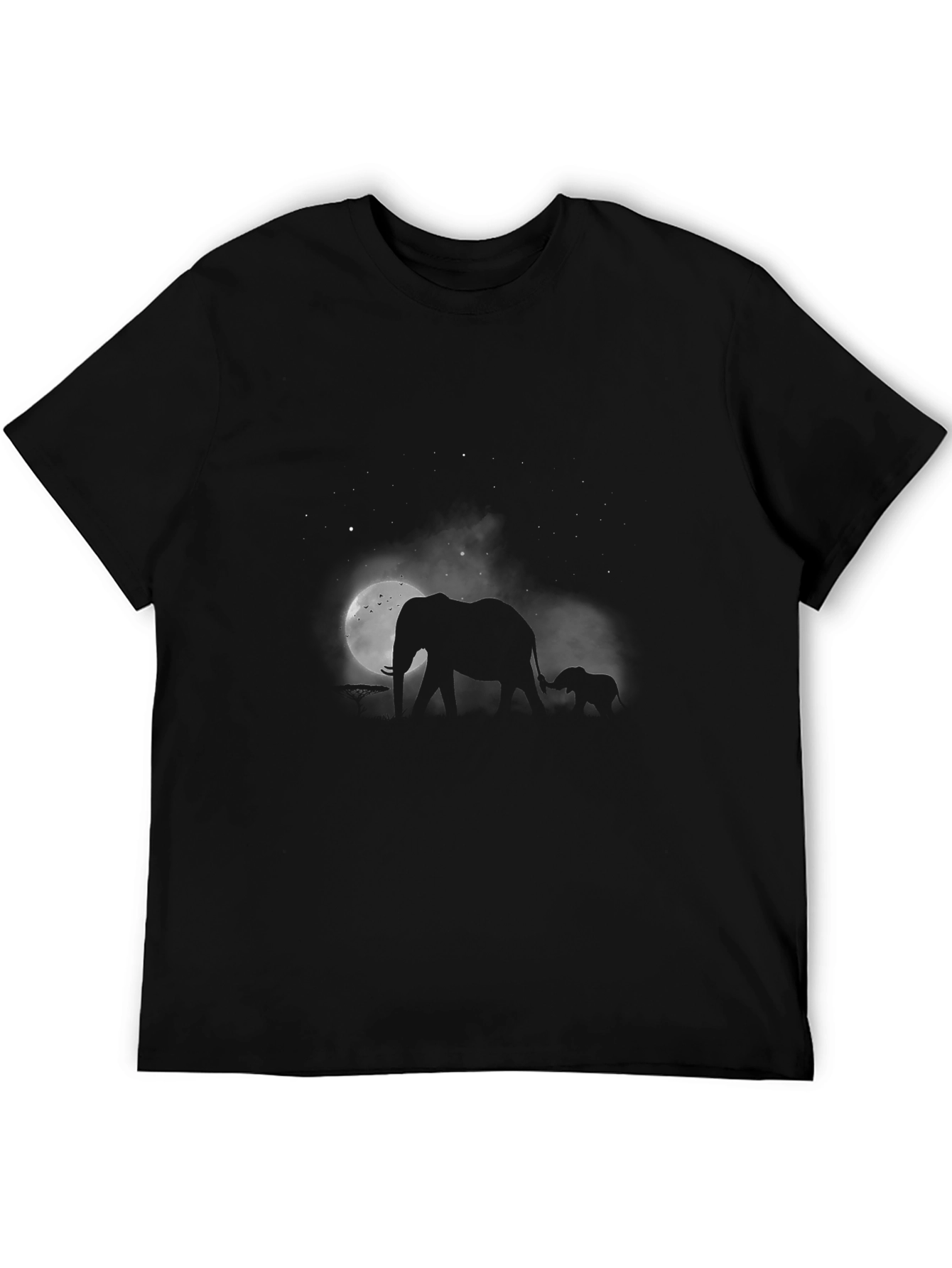 Elephant Silhouette Black T-Shirt