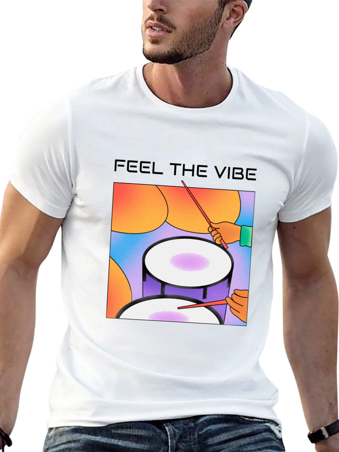 Feel the Vibe Drum Graphic Tee
