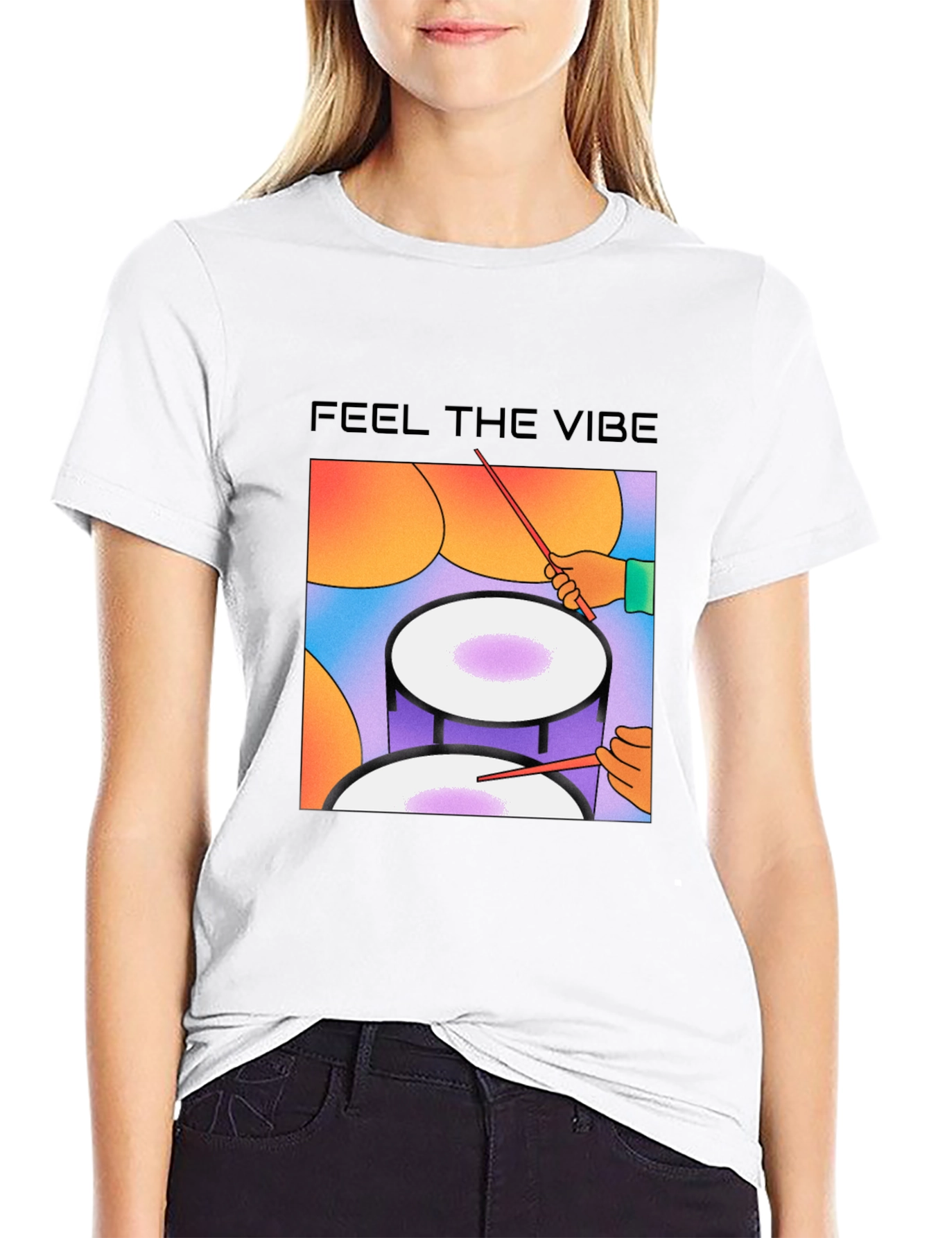 Feel the Vibe Drum Graphic Tee