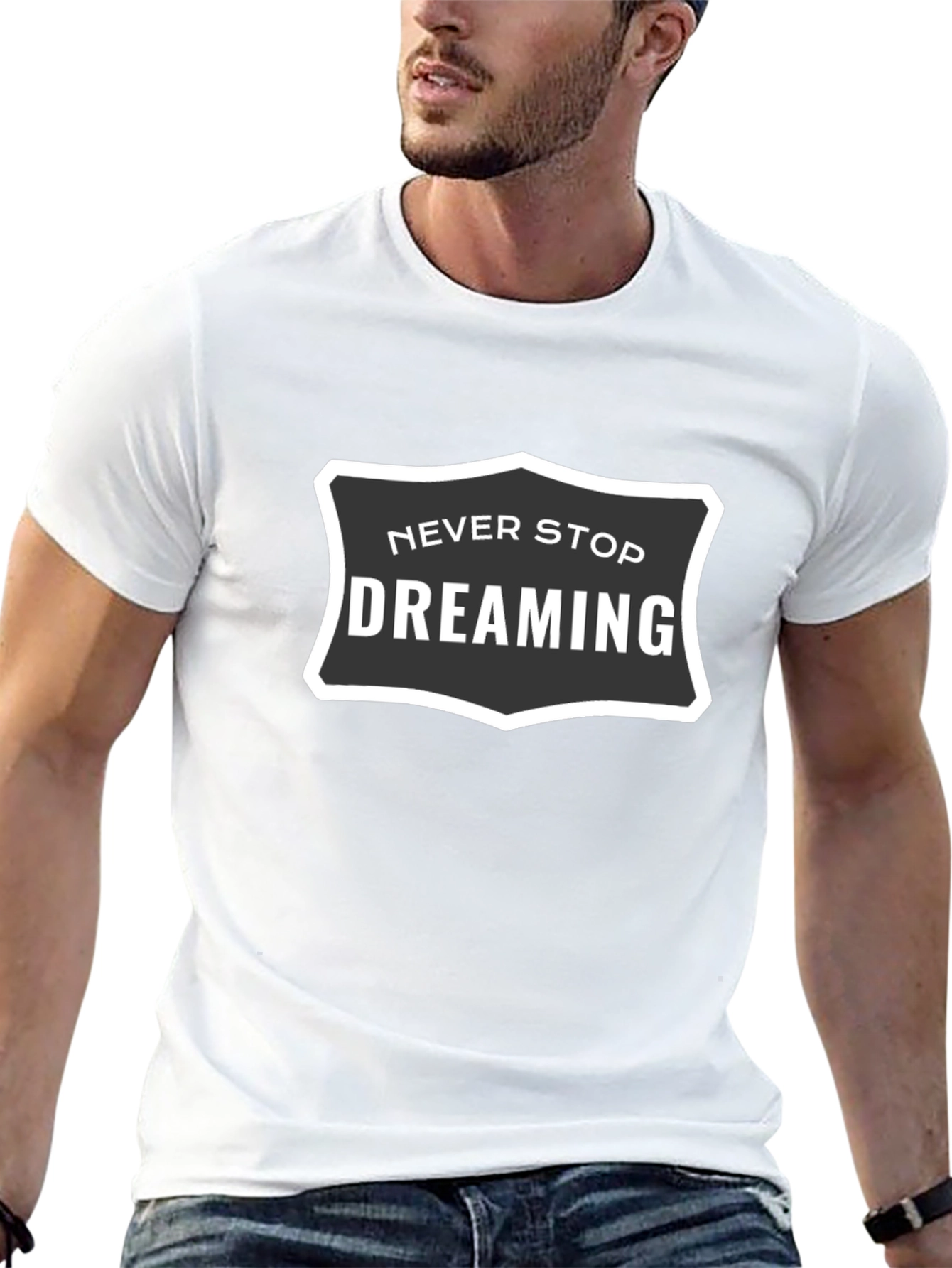 Never Stop Dreaming Black Graphic Tee