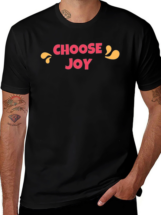 Choose Joy Graphic Tee - Black Cotton T-Shirt