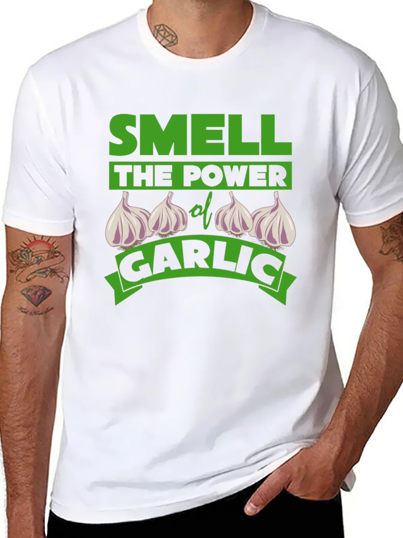 Smell the Power of Garlic Funny T-Shirt