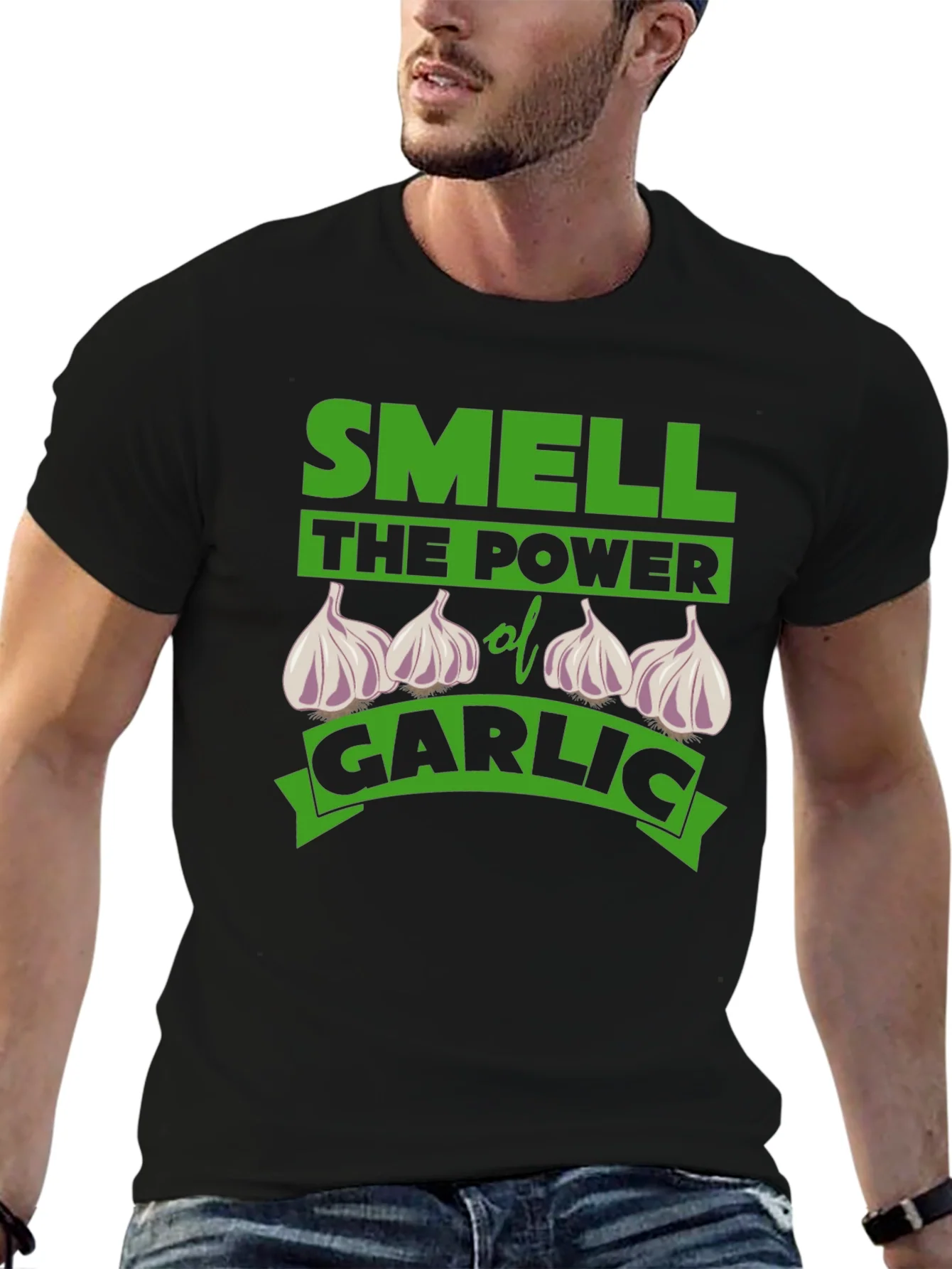 Smell the Power of Garlic Funny T-Shirt