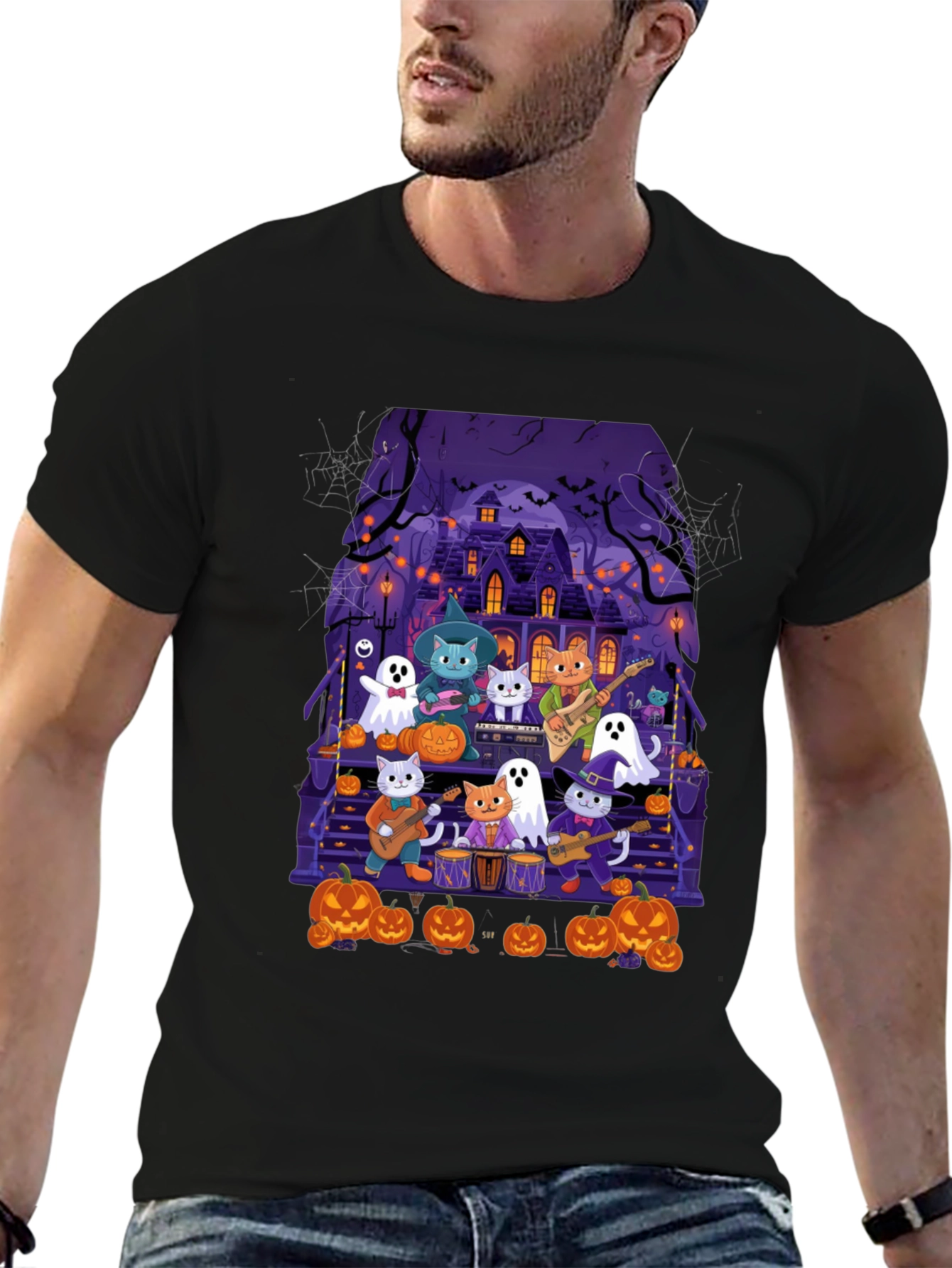 Halloween Cats Band T-Shirt