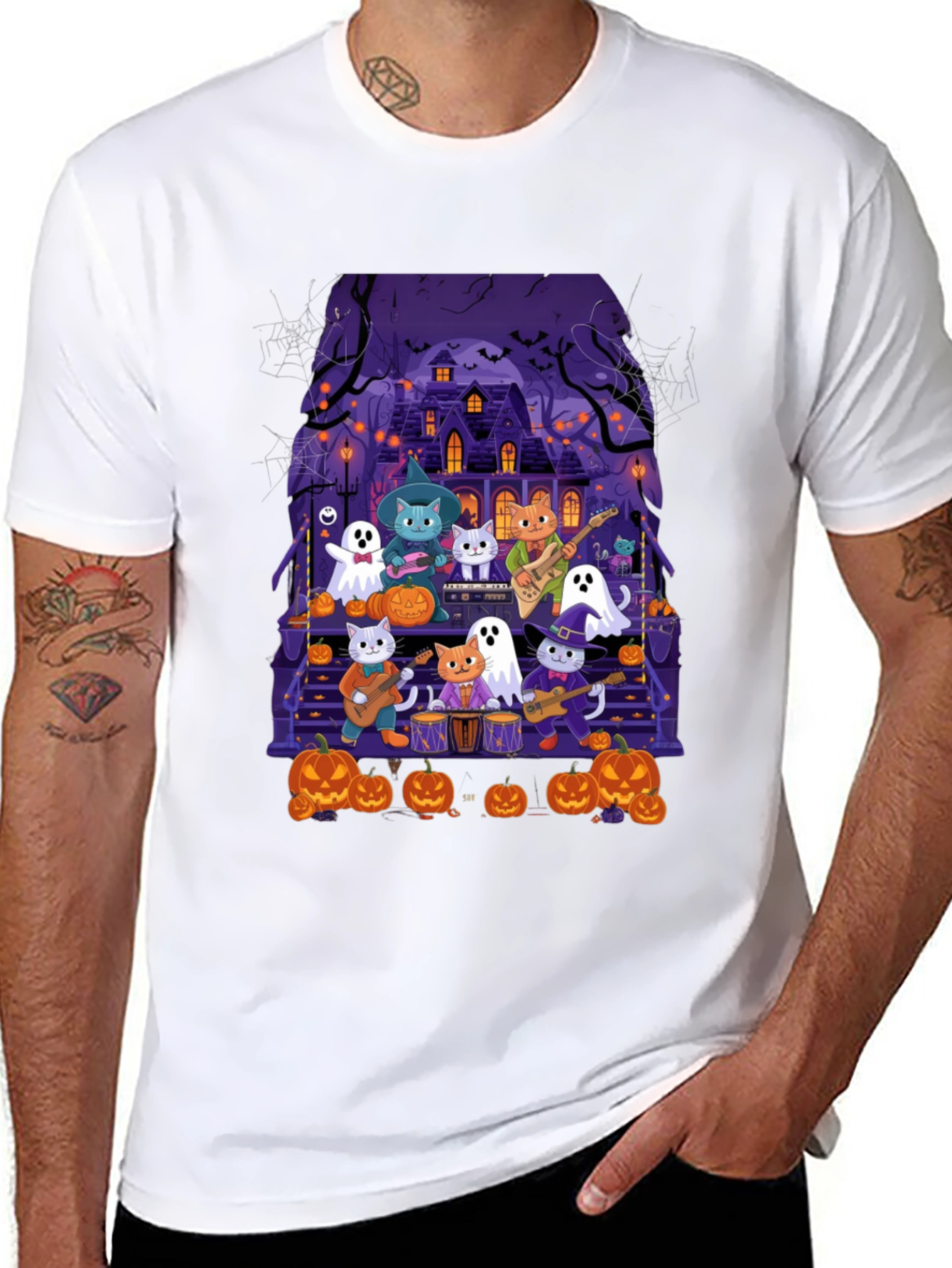 Halloween Cats Band T-Shirt