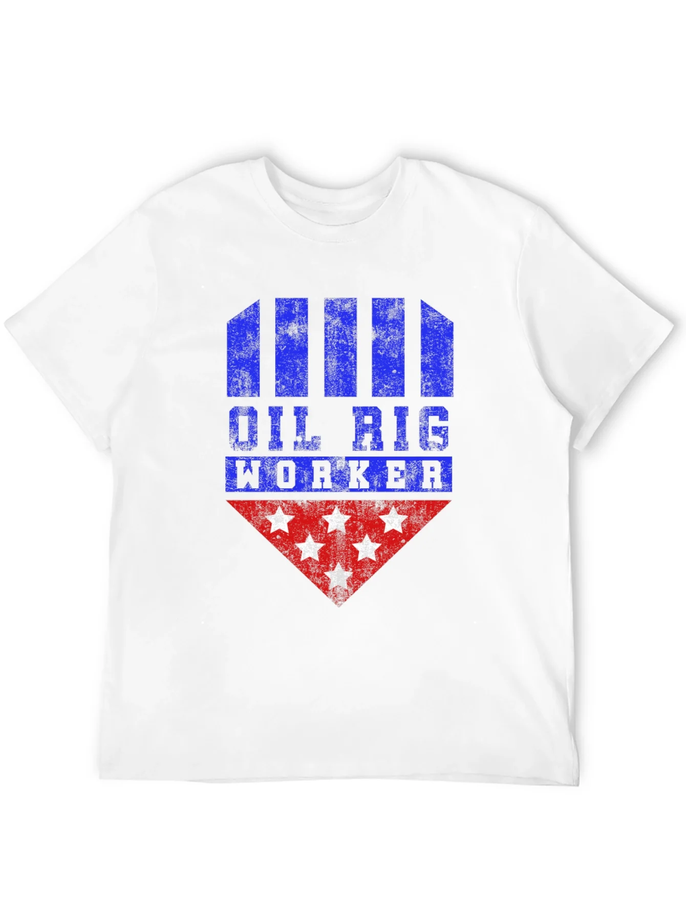 Oil Rig Worker Graphic Tee - Distressed Design