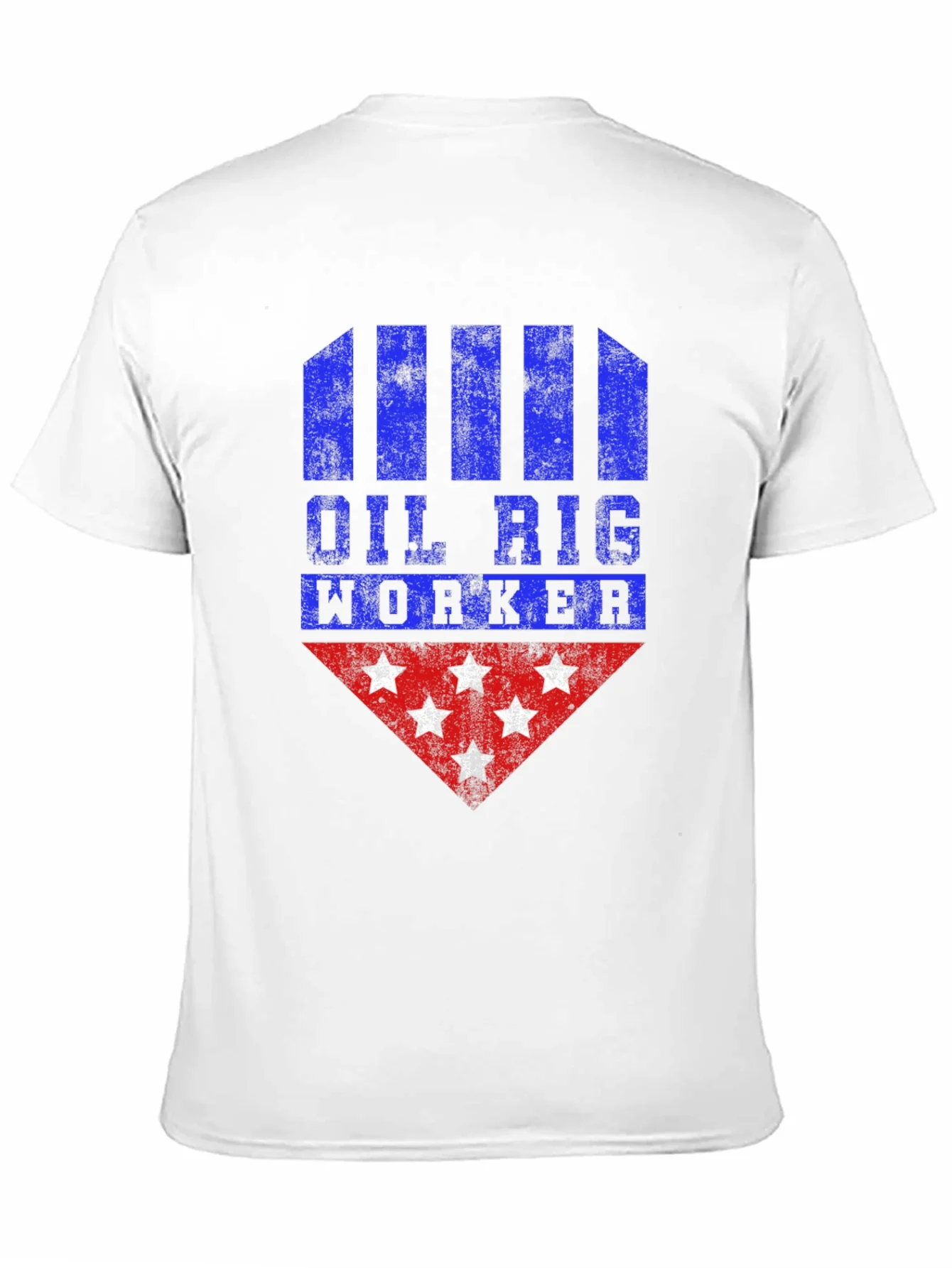 Oil Rig Worker Graphic Tee - Distressed Design