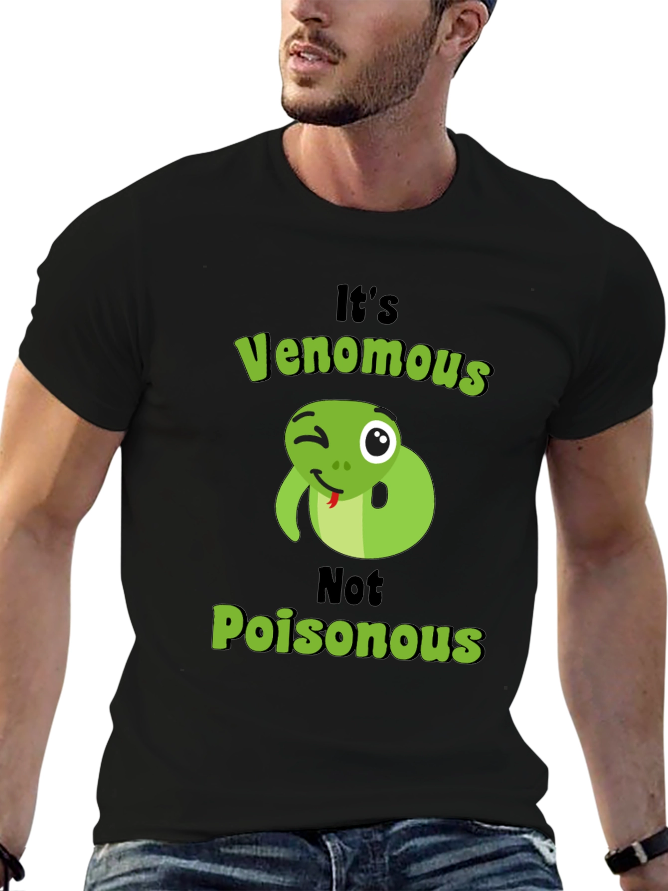 Venomous Snake Graphic Tee - Novelty T-Shirt