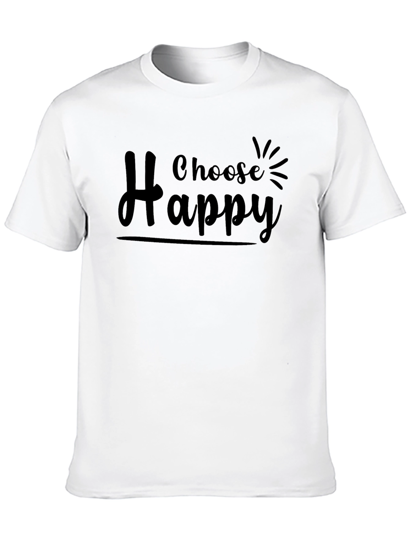 Choose Happy Graphic Tee - Stylish Black T-Shirt