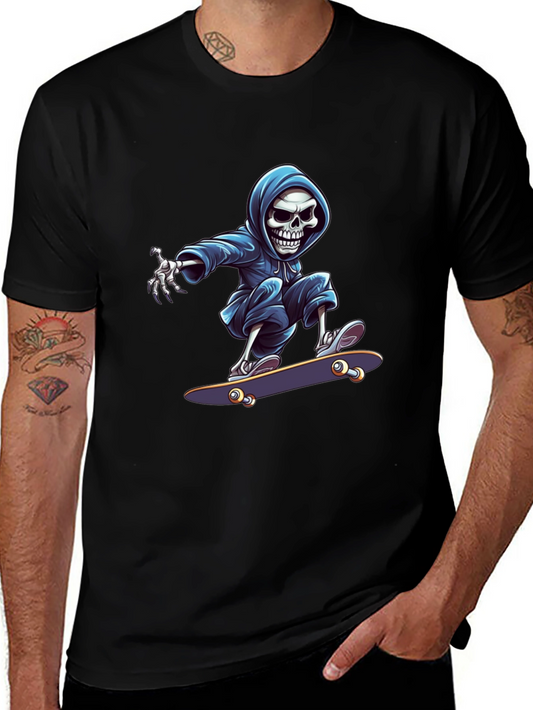 Skateboarding Skeleton T-Shirt - Cool Graphic Tee