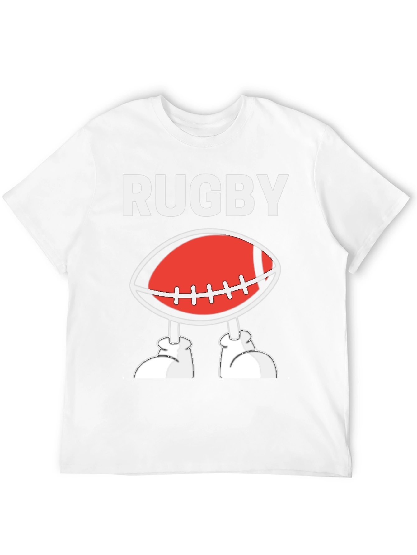 Rugby Football Cartoon T-Shirt - Black