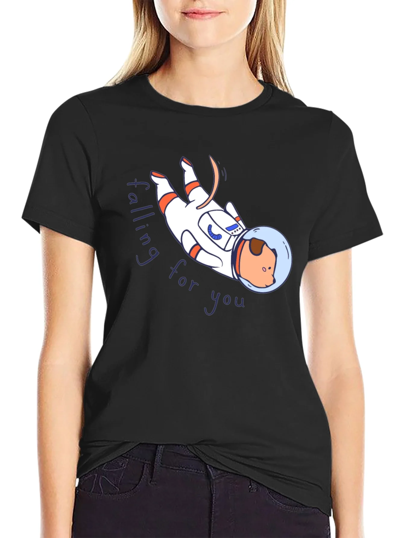Astronaut Dog Graphic T-Shirt - Falling for You
