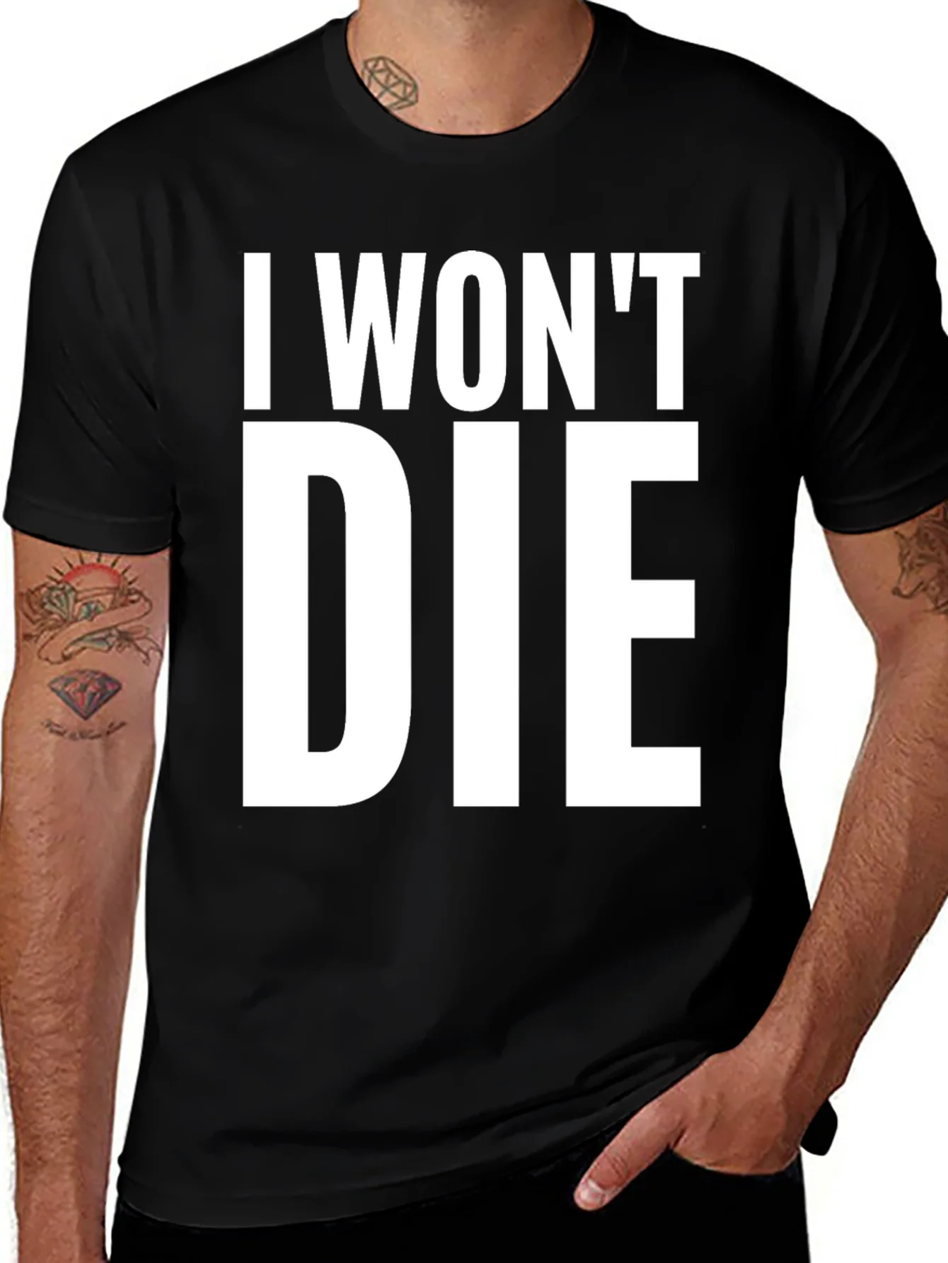 I Wont Die Graphic Tee - Mens Black T-Shirt