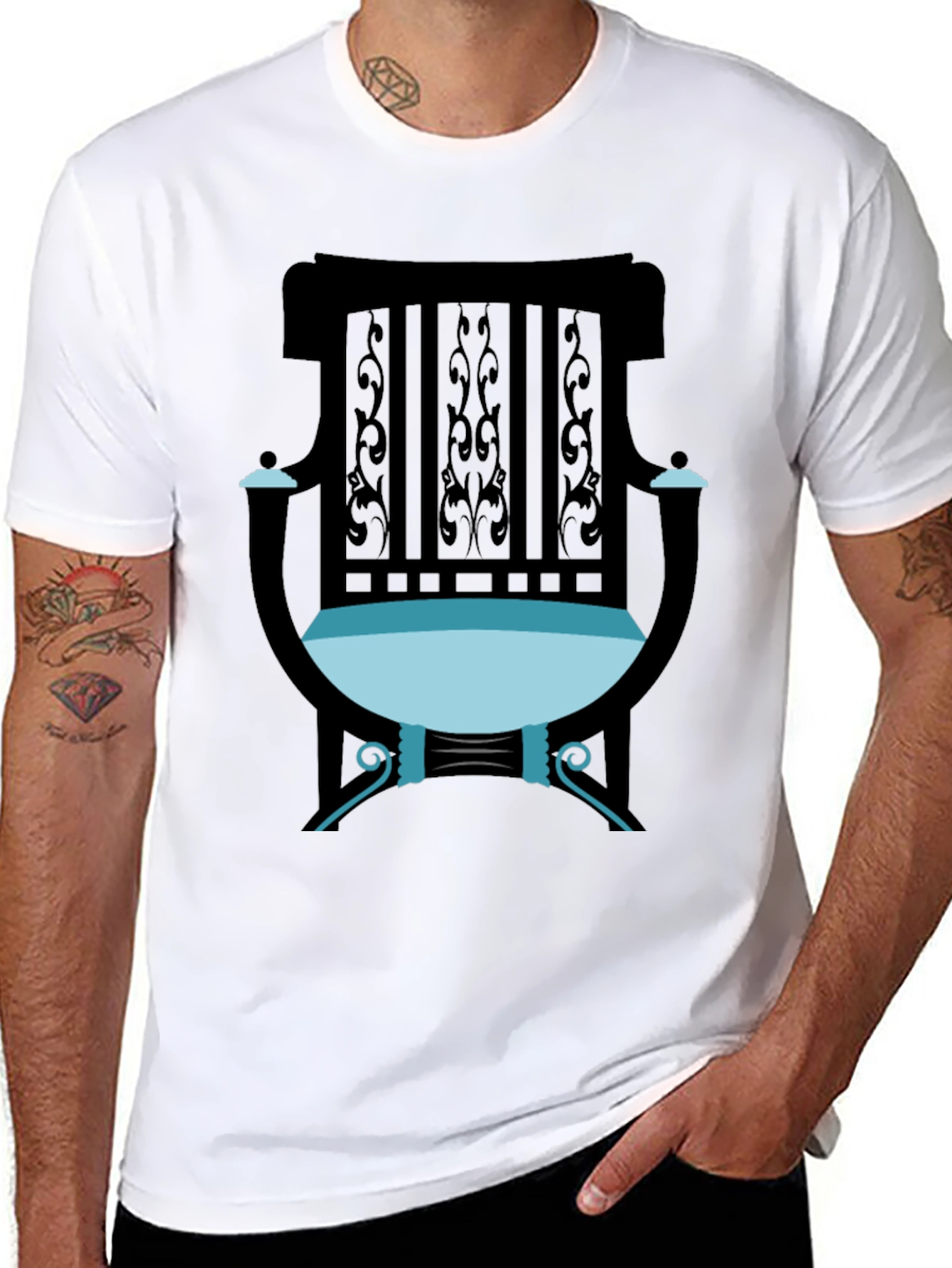 Retro Chair Graphic Tee - Stylish Comfort