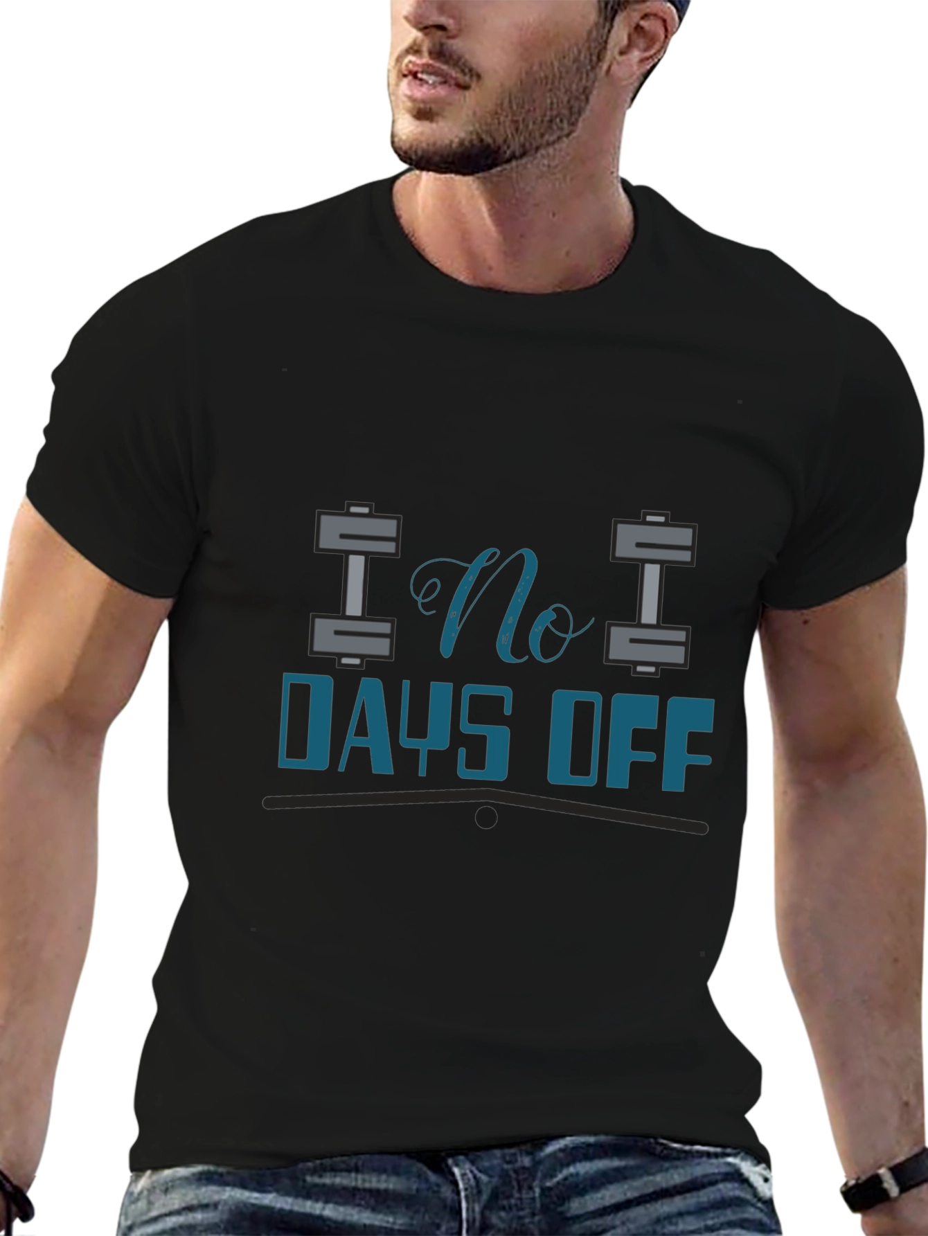 No Days Off Black Fitness T-Shirt