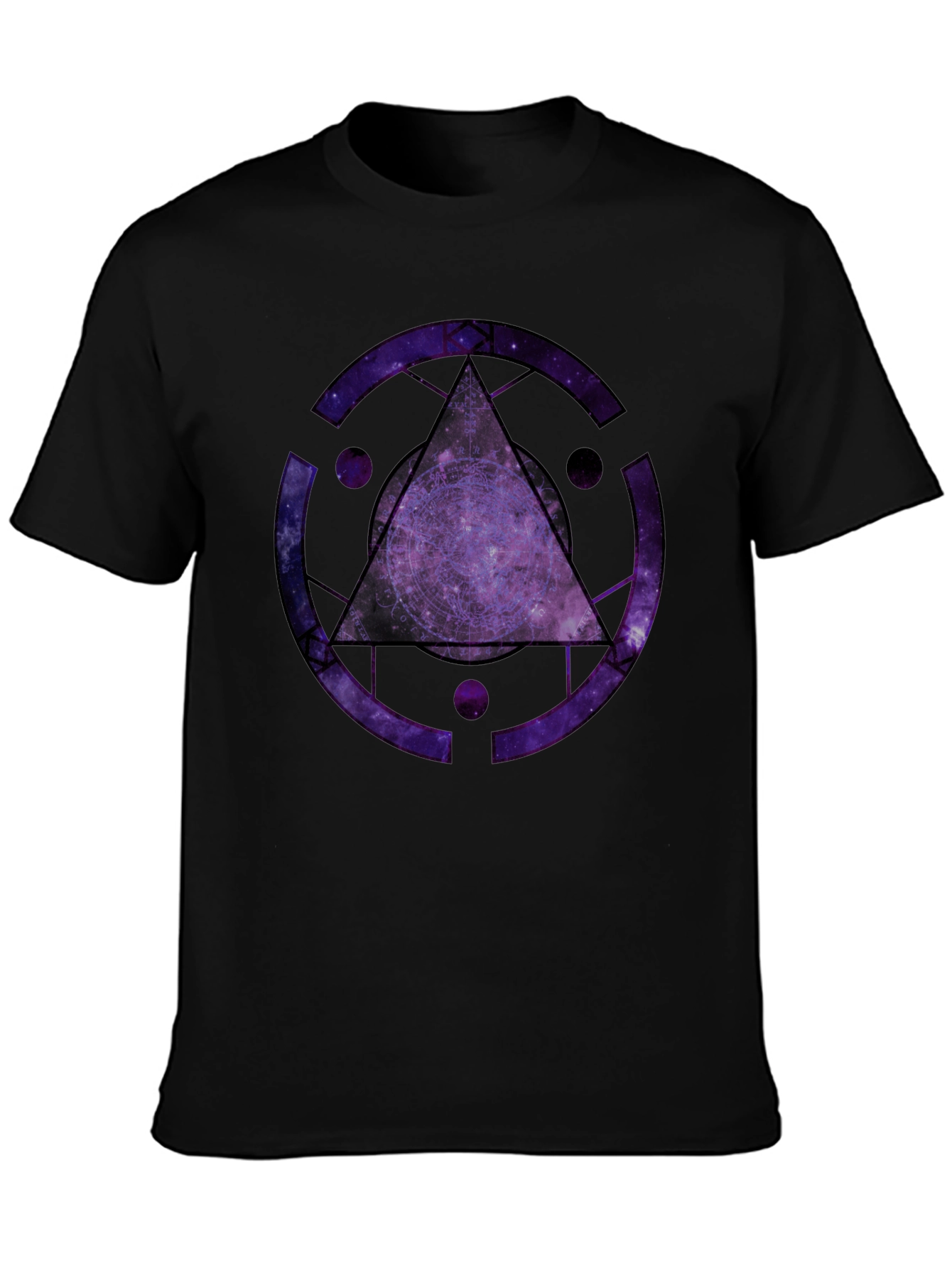 Cosmic Triangle Graphic Black T-Shirt