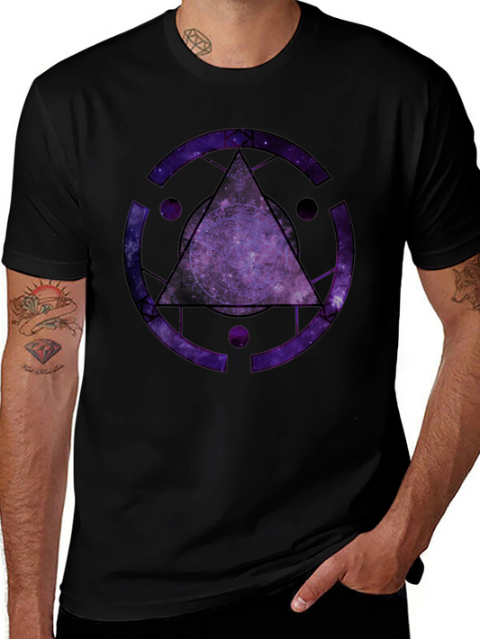 Cosmic Triangle Graphic Black T-Shirt