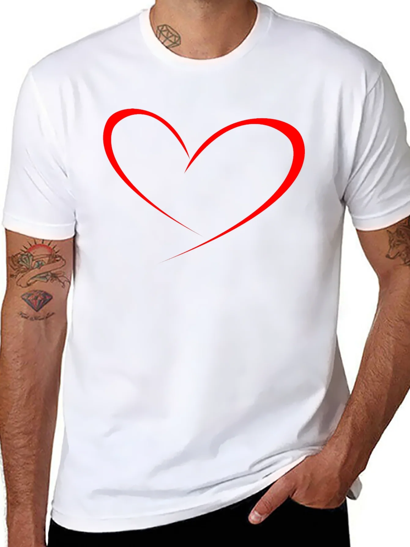 Heart Graphic Mens Black T-Shirt