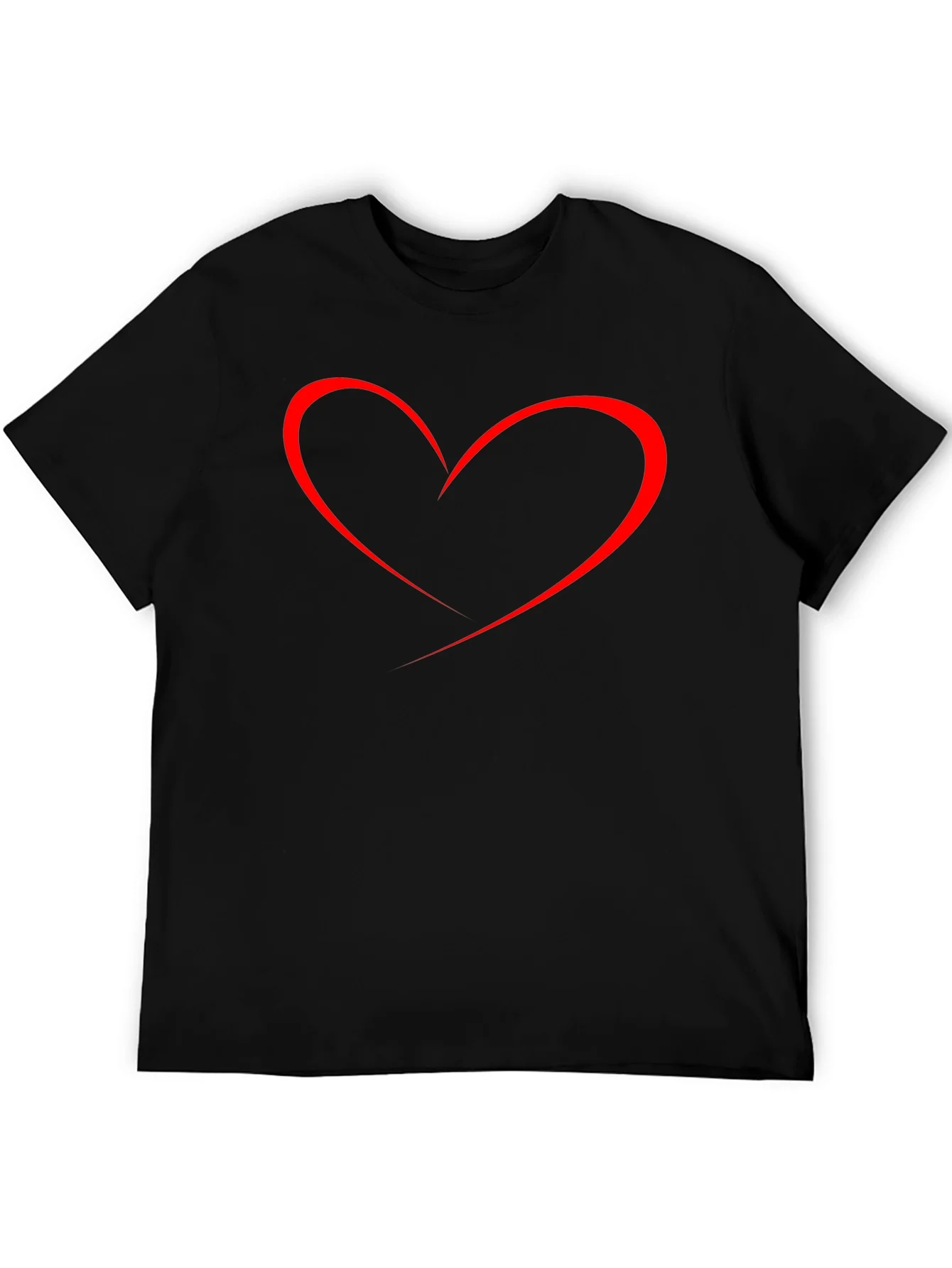Heart Graphic Mens Black T-Shirt