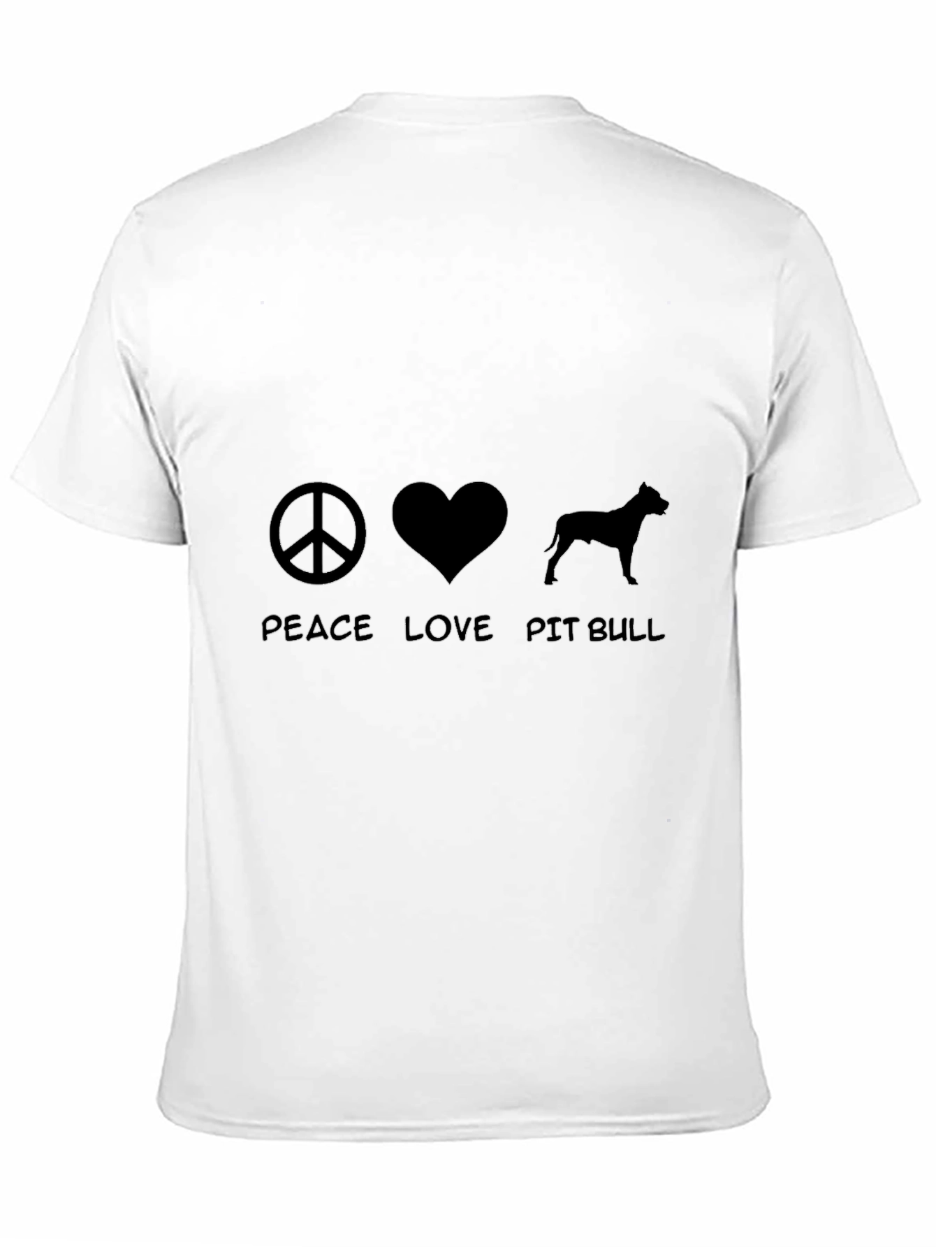 Peace Love Pit Bull Black T-Shirt