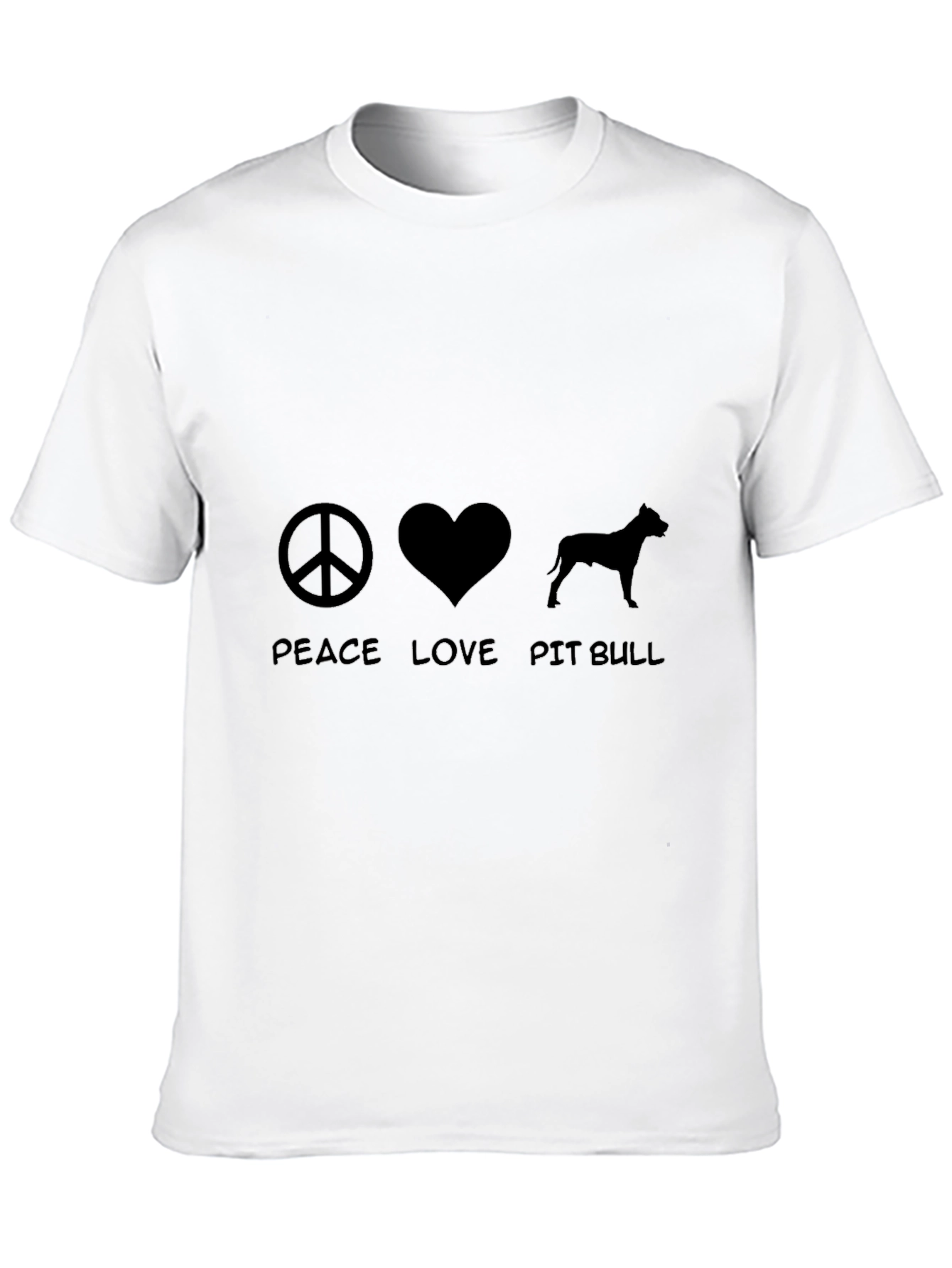 Peace Love Pit Bull Black T-Shirt