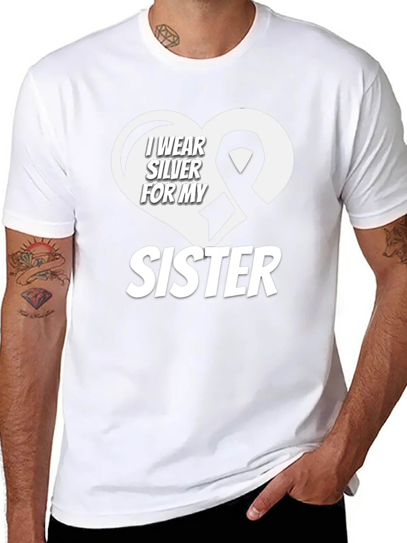 I Wear Silver for My Sister T-Shirt