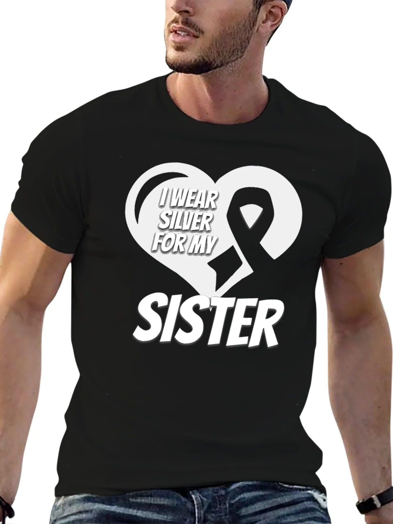 I Wear Silver for My Sister T-Shirt