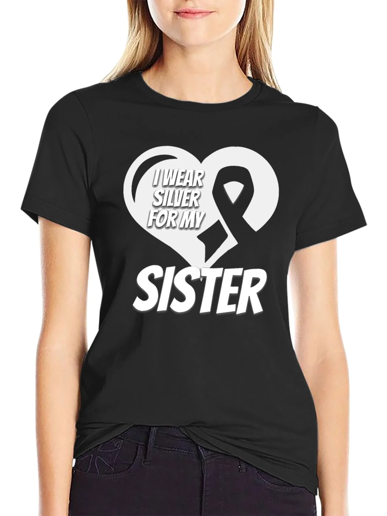 I Wear Silver for My Sister T-Shirt