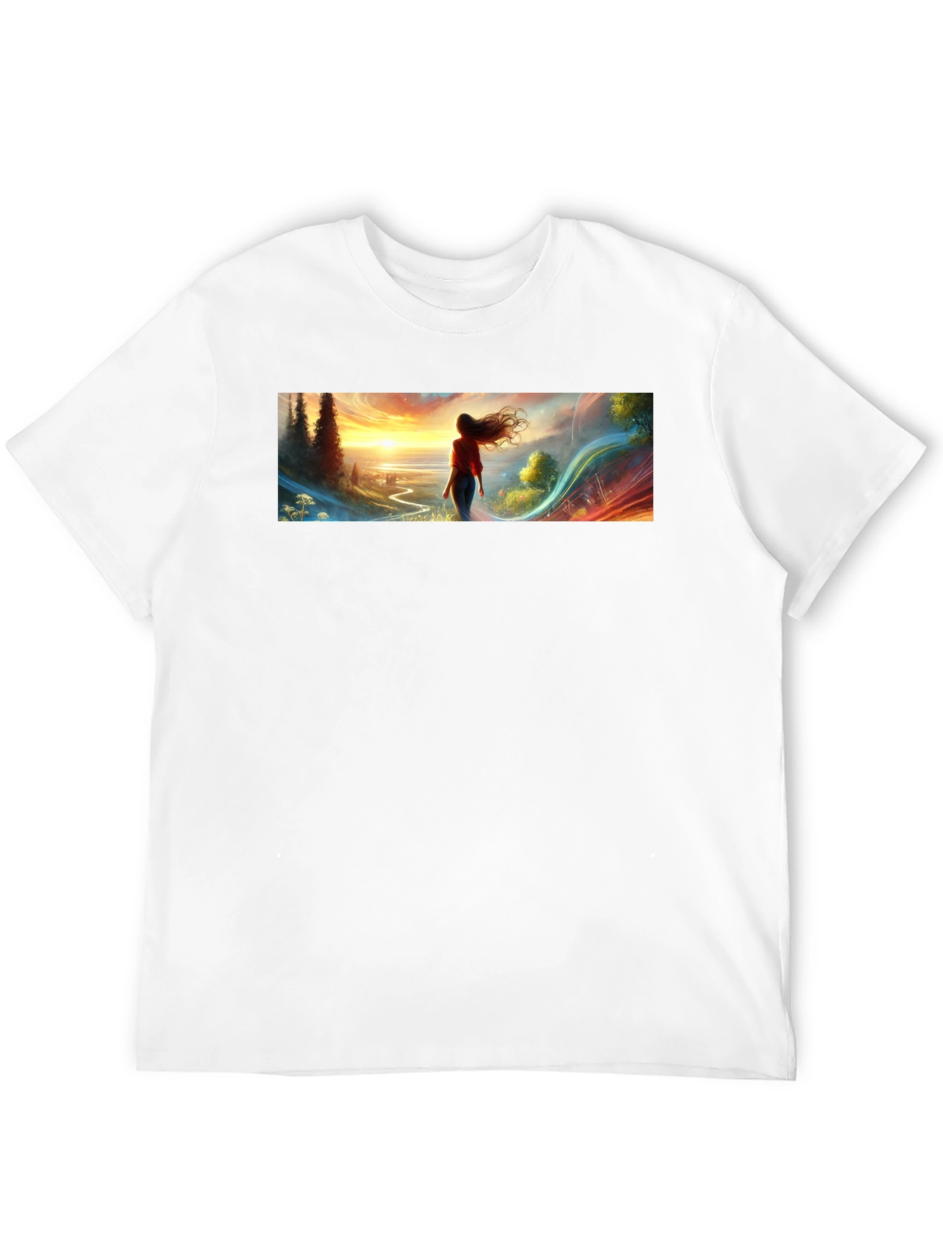 Scenic Sunset Graphic Tee - Black