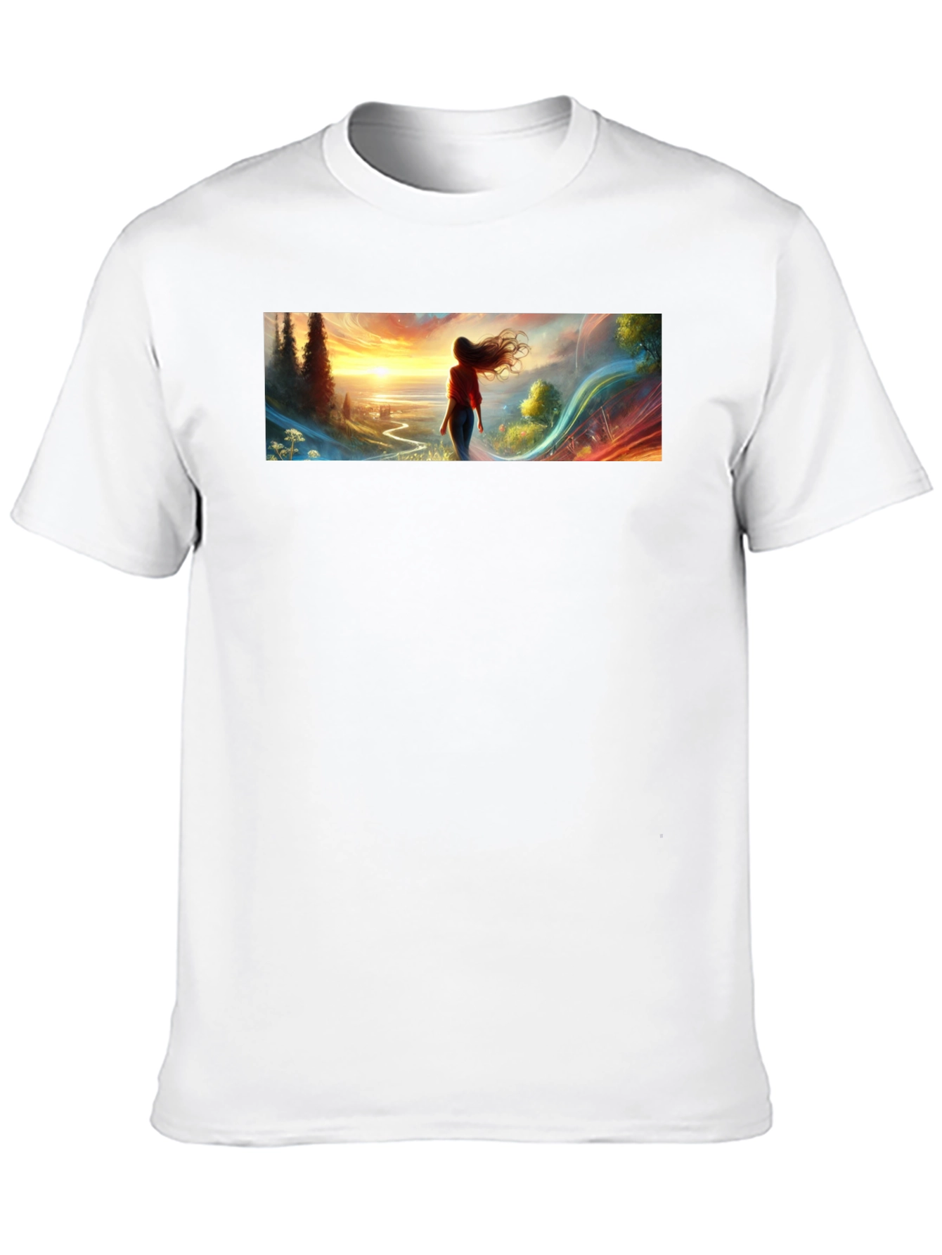 Scenic Sunset Graphic Tee - Black