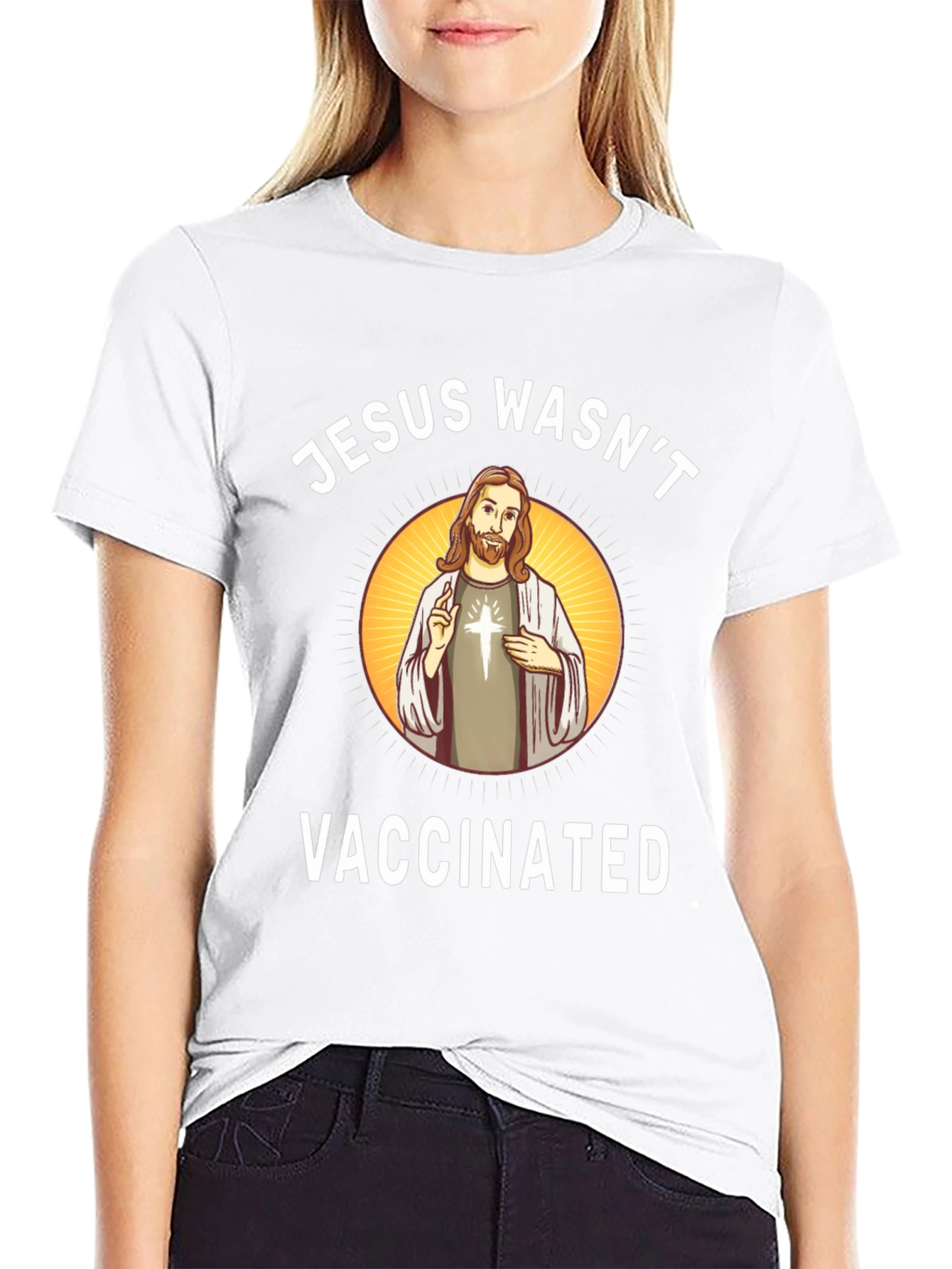 Jesus Wasnt Vaccinated T-Shirt Funny Anti-Vax