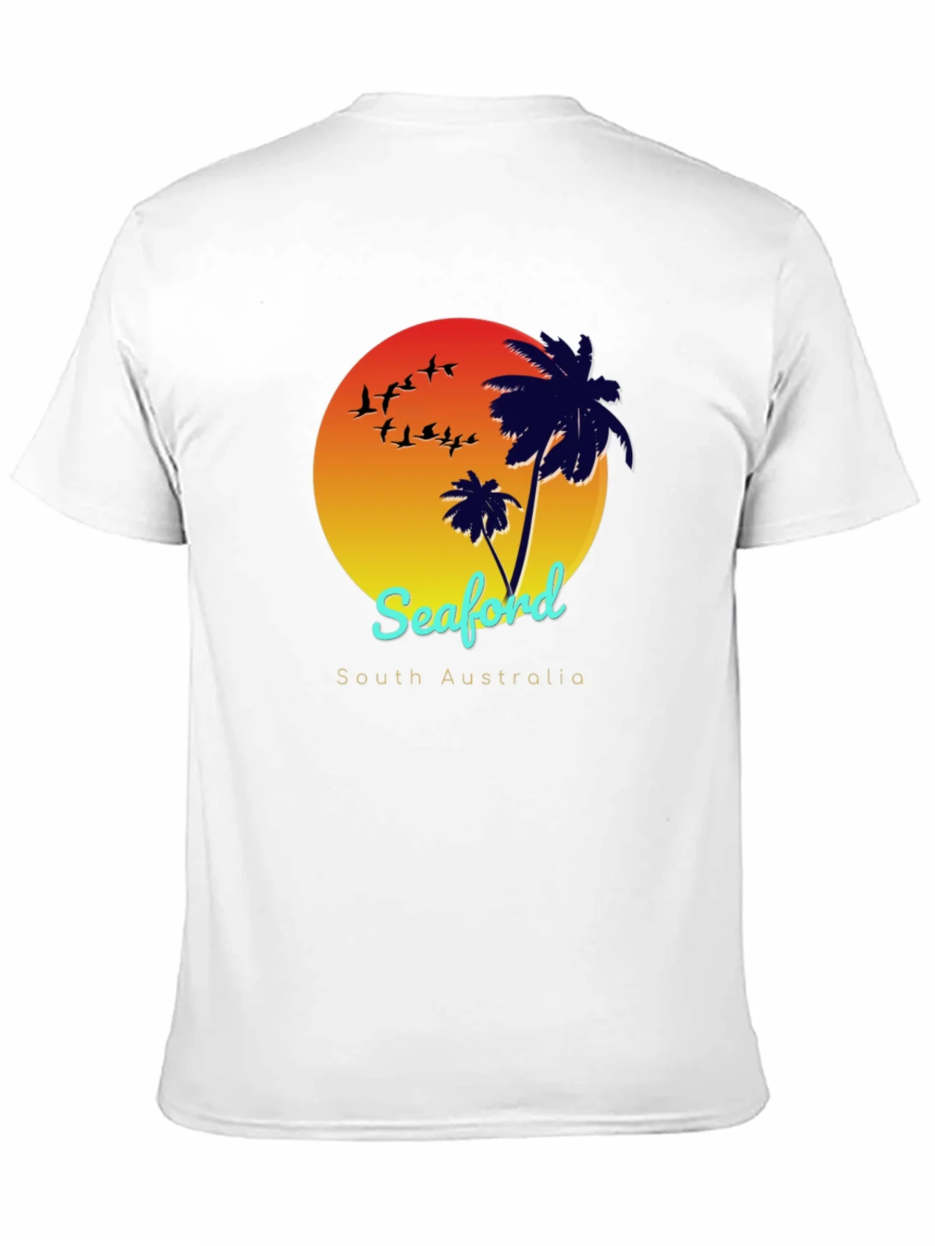 Seaford South Australia T-Shirt Palm Tree Sunset Design