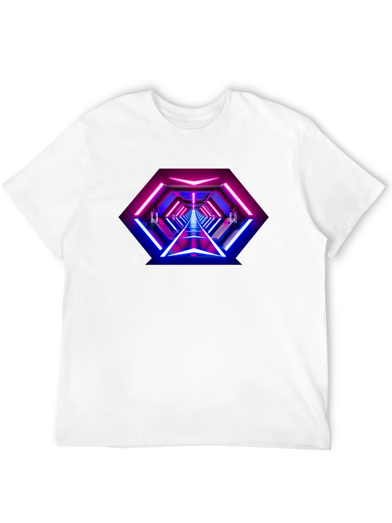 Neon Tunnel Graphic Tee - Futuristic Design