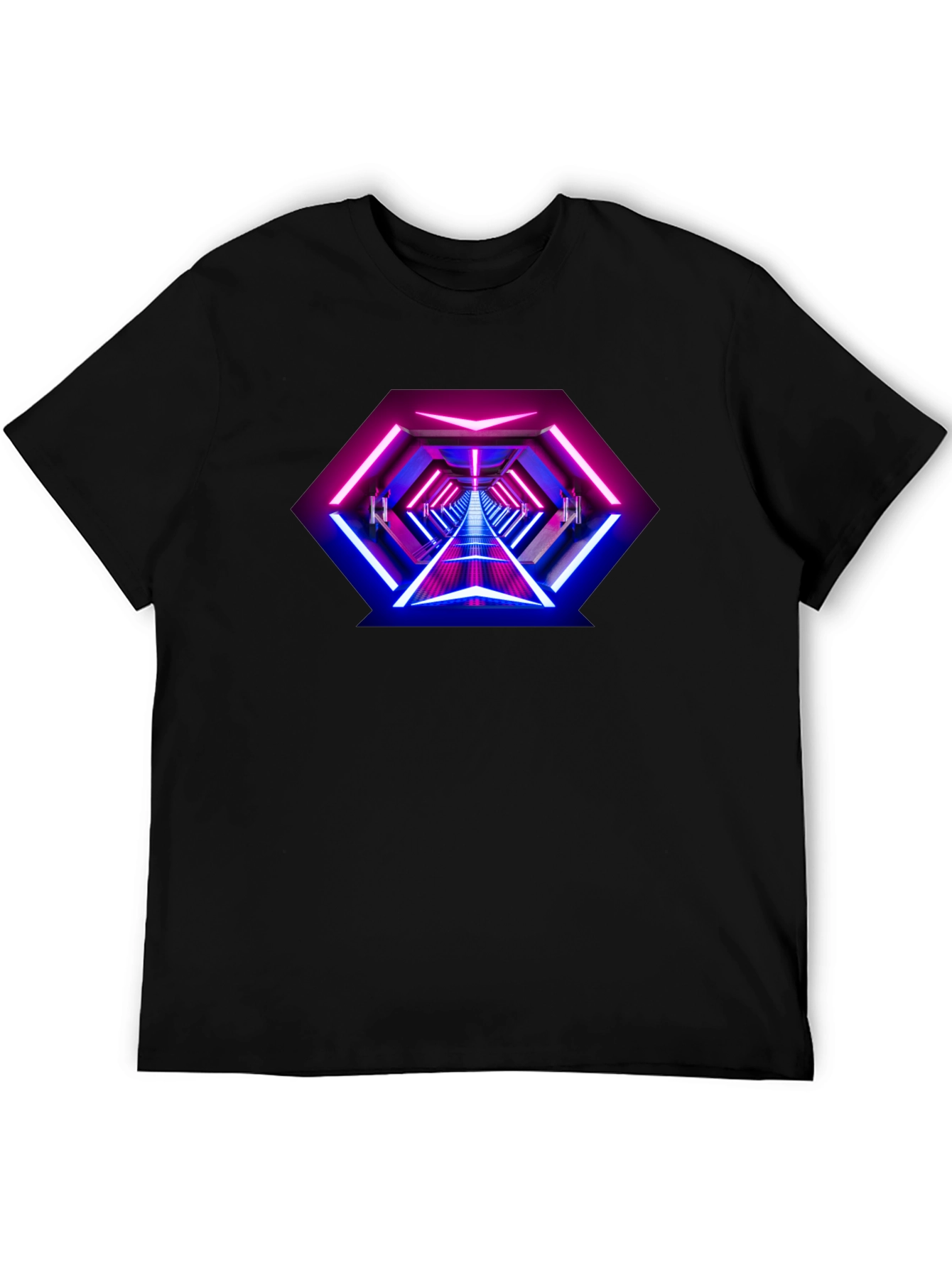 Neon Tunnel Graphic Tee - Futuristic Design