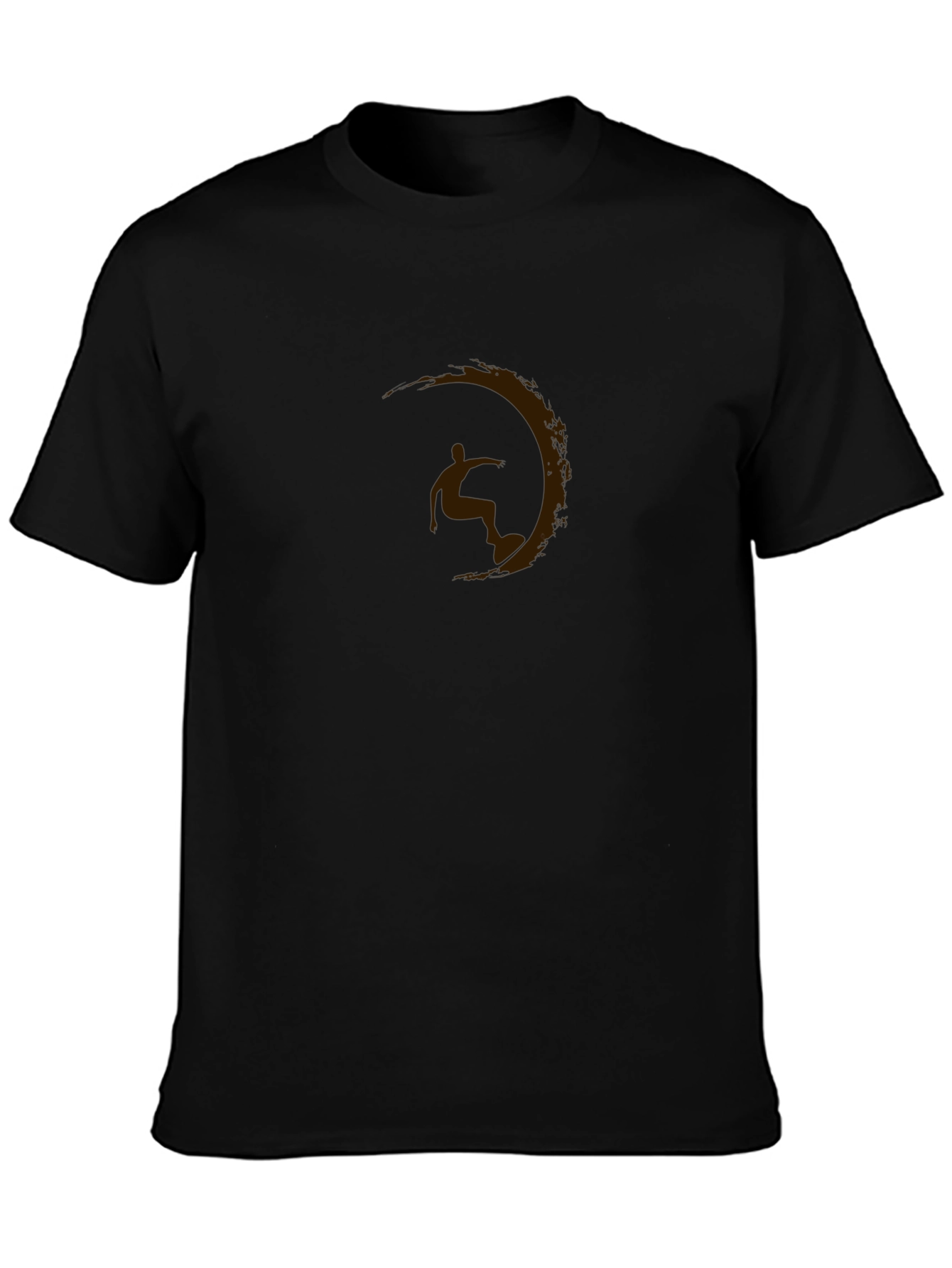 Mens Black Graphic Tee - Surfer Silhouette