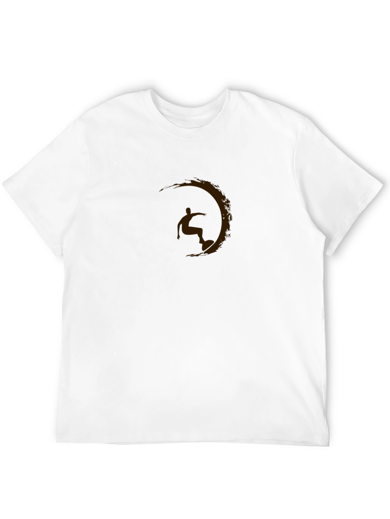 Mens Black Graphic Tee - Surfer Silhouette