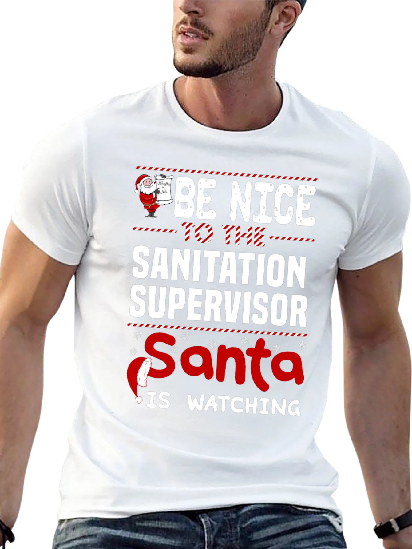 Be Nice to Sanitation Supervisor Santa T-Shirt