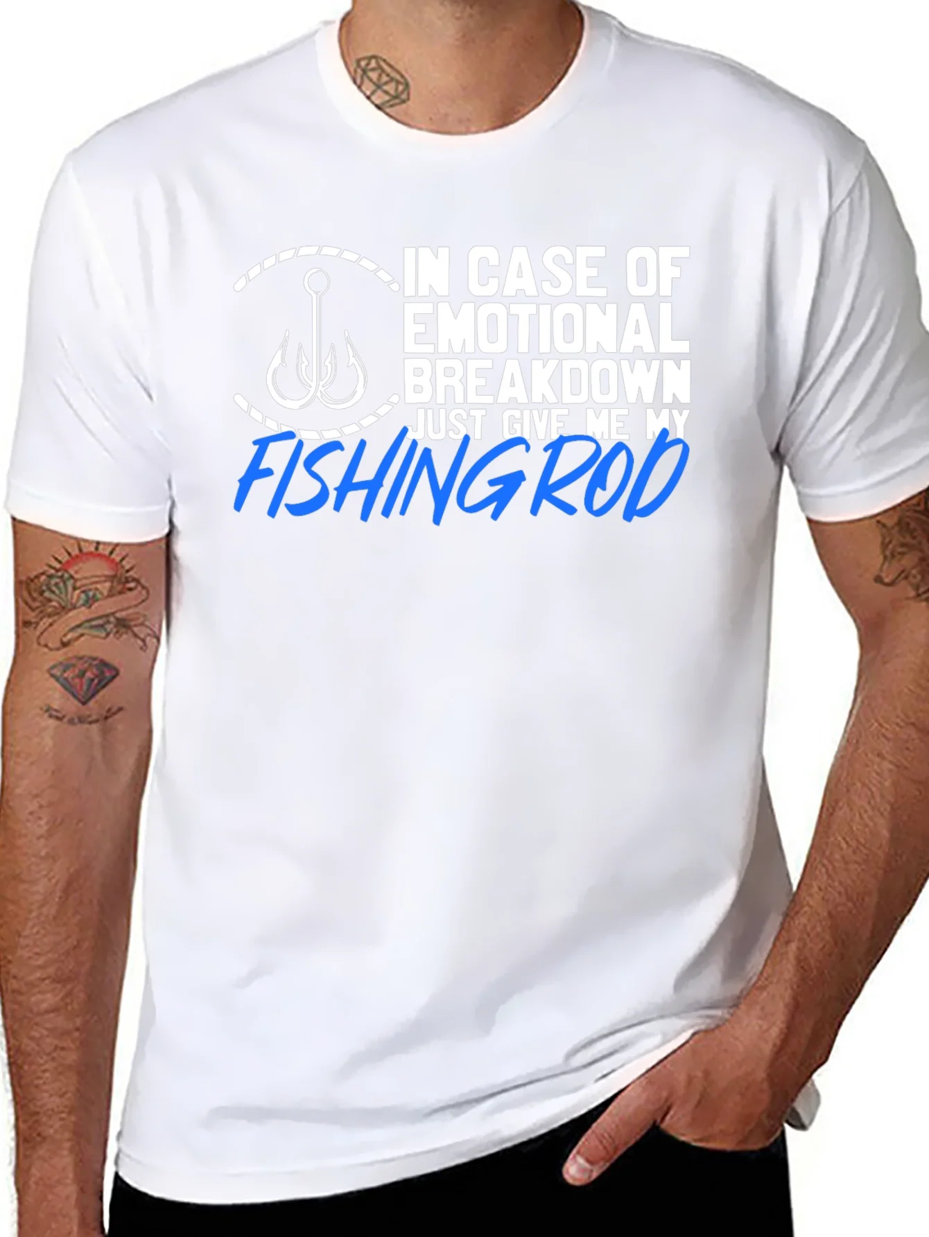 Fishing Rod Emotional Support T-Shirt