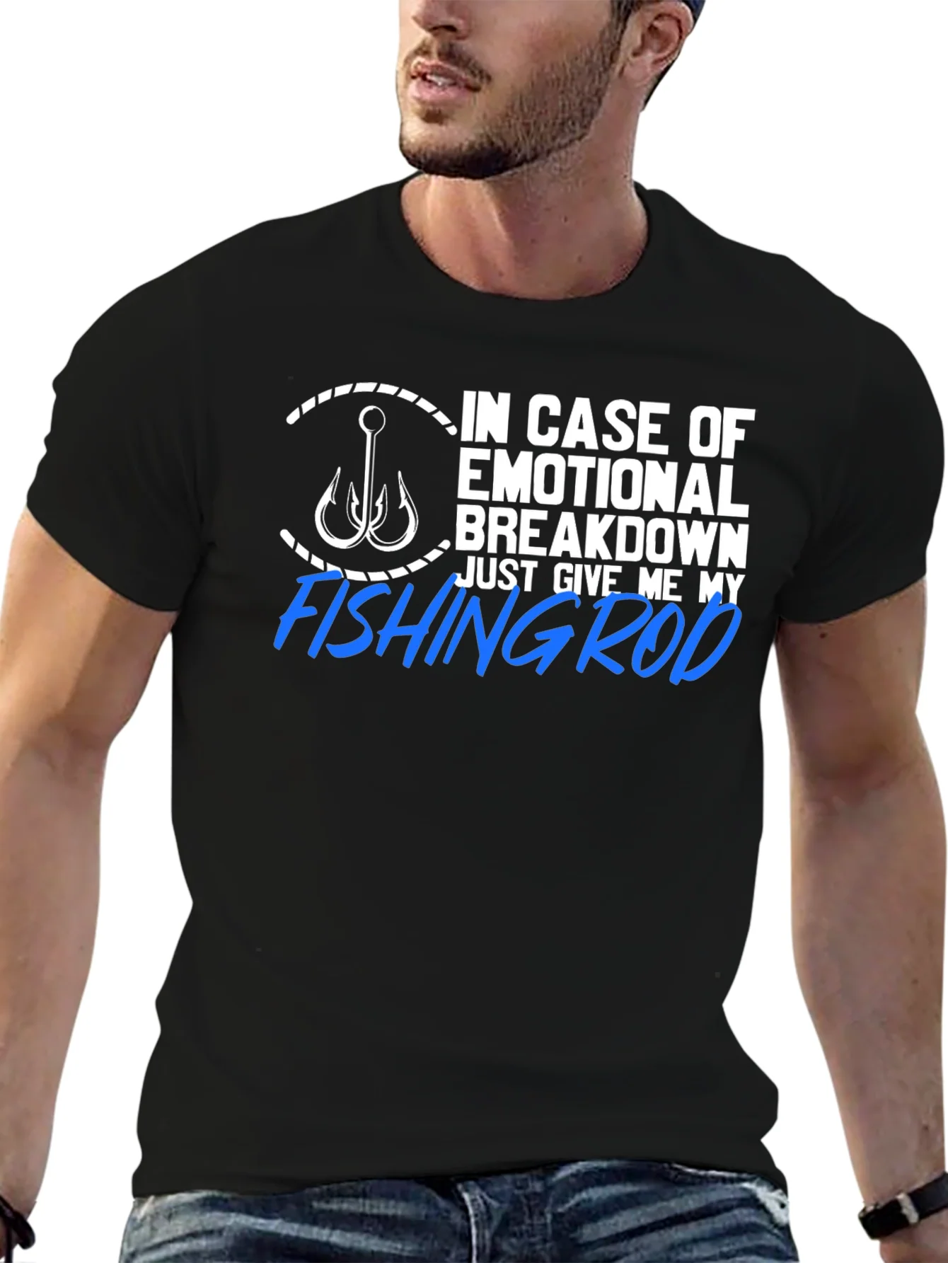 Fishing Rod Emotional Support T-Shirt